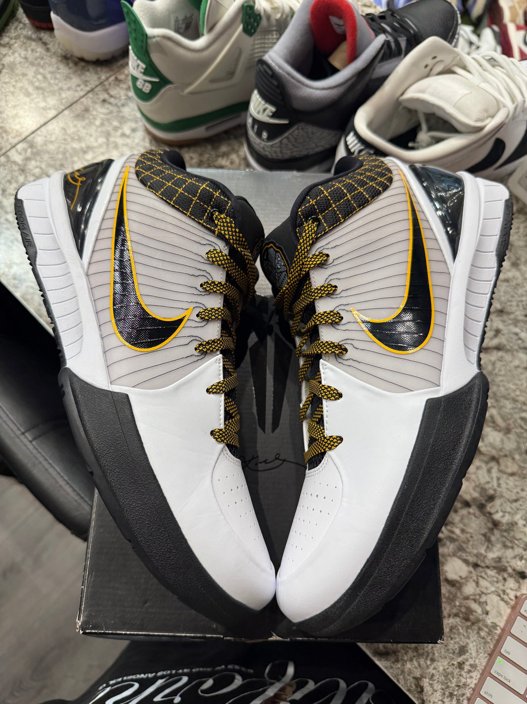 Nike Kobe 4 Protro White Black Del Sol (YARD SALE)