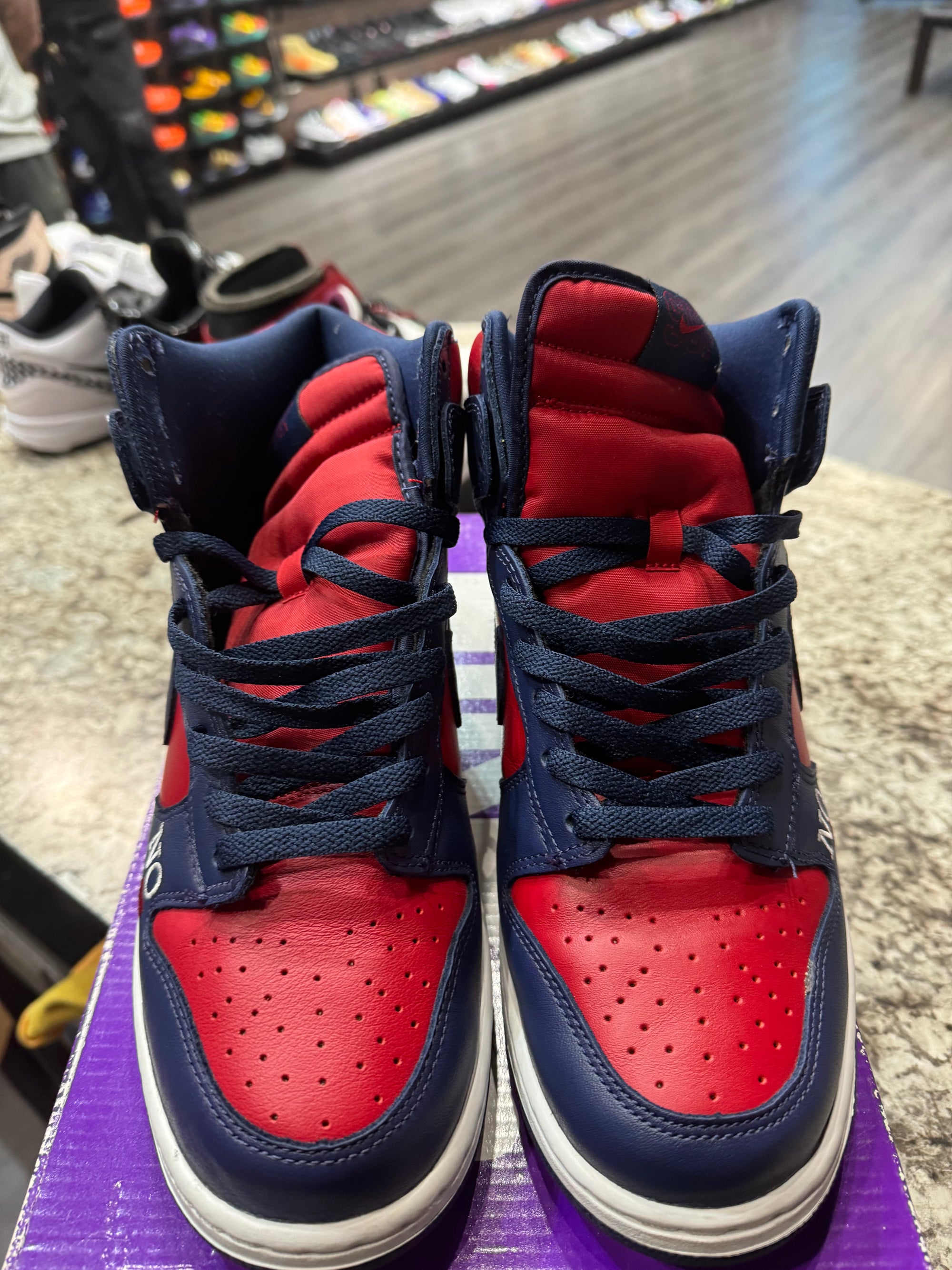 Nike SB Dunk High Supreme By Any Means Navy (Damaged Box)