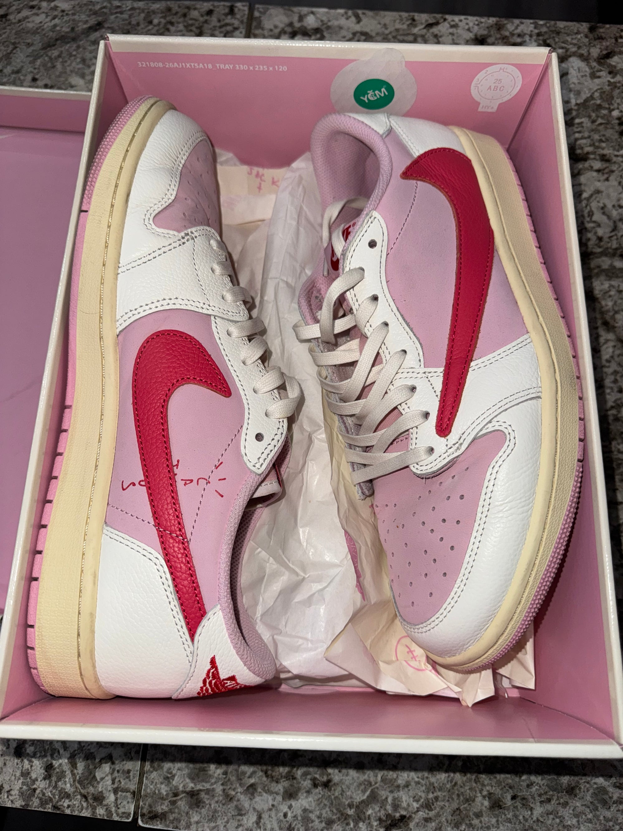 Jordan 1 Retro Low OG SP Travis Scott Sail Tropical Pink