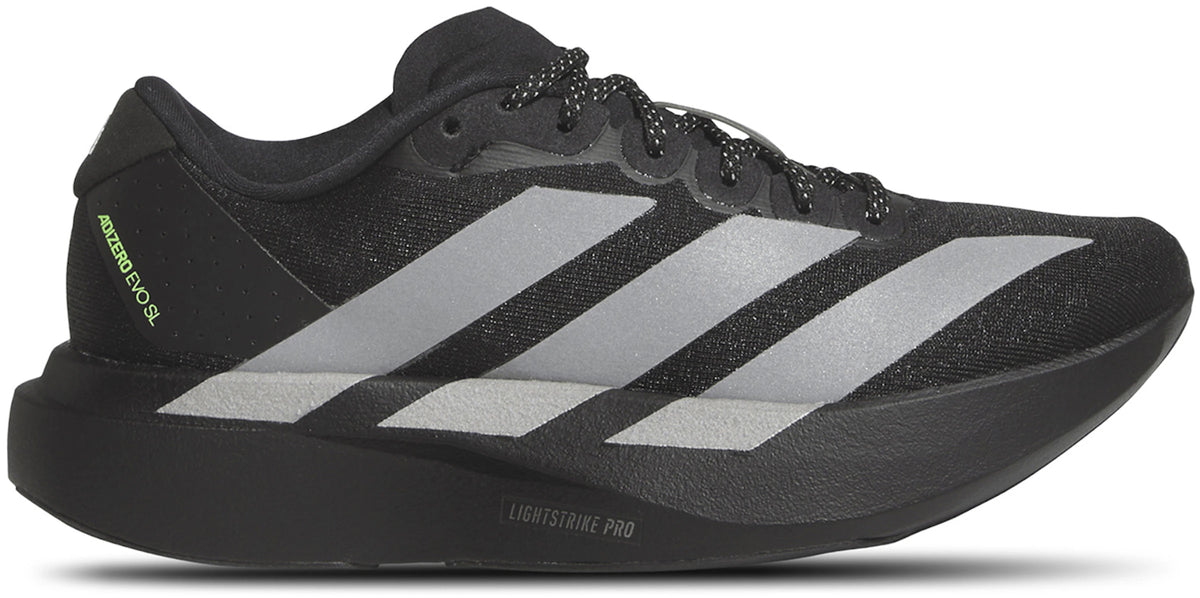 adidas Adizero Evo SL Black Silver Metallic Signal Green (GS)