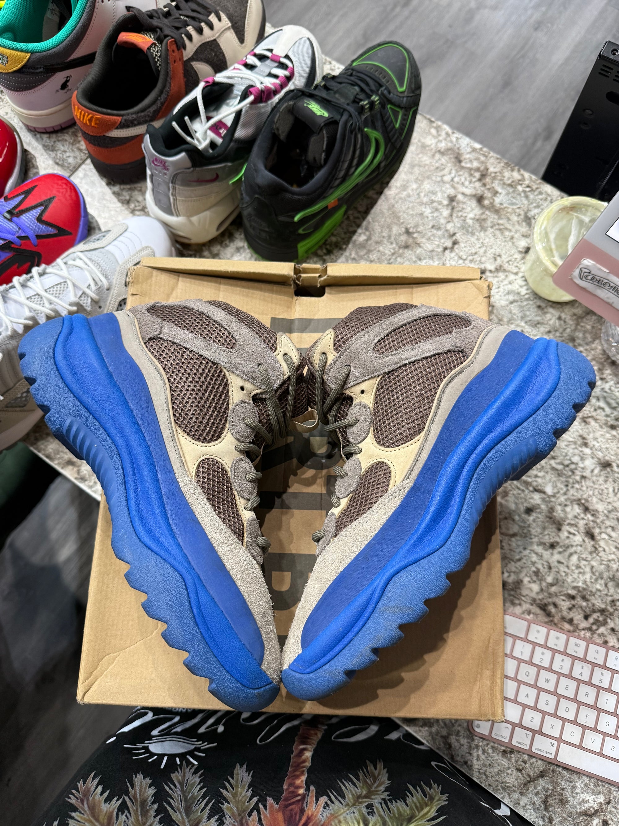 adidas Yeezy Desert Boot Taupe Blue