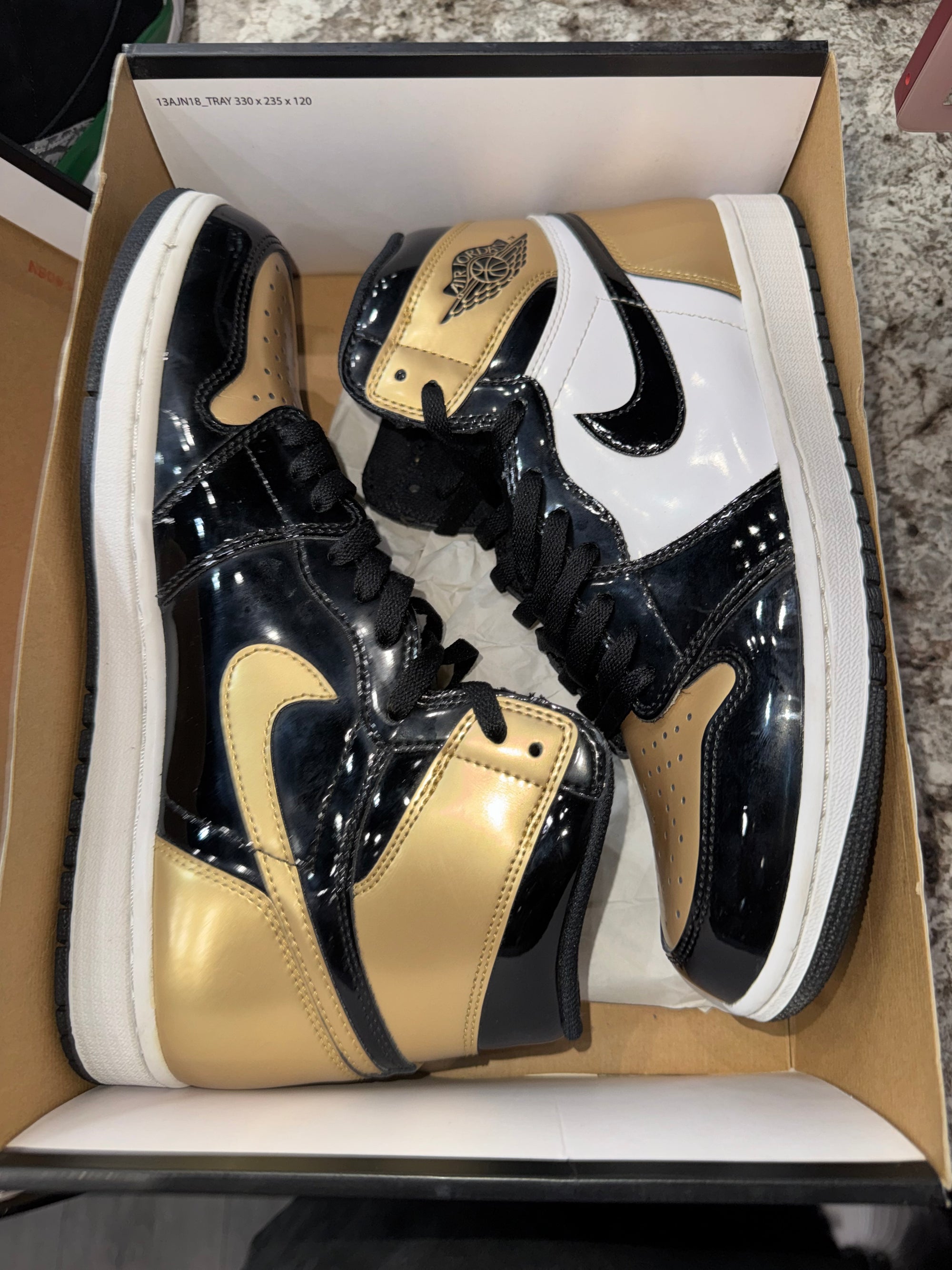 Jordan 1 Retro High Golf Patent Gold Toe