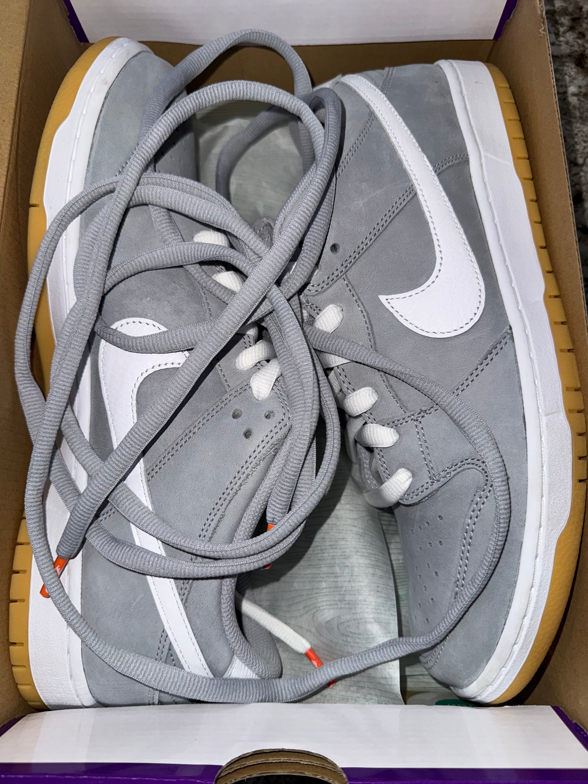 Nike SB Dunk Low Pro ISO Orange Label Wolf Grey Gum