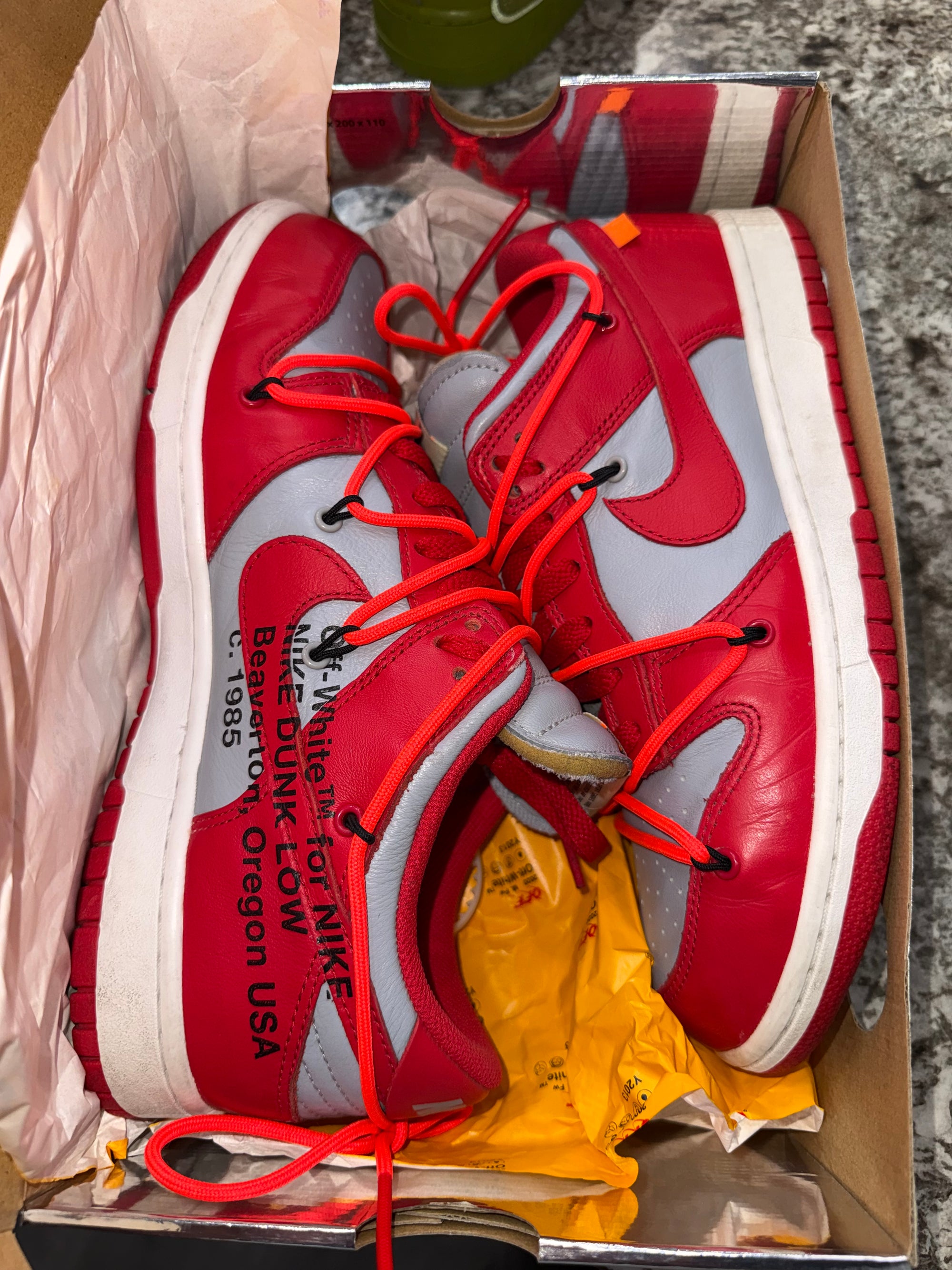 Nike Dunk Low Off-White University Red