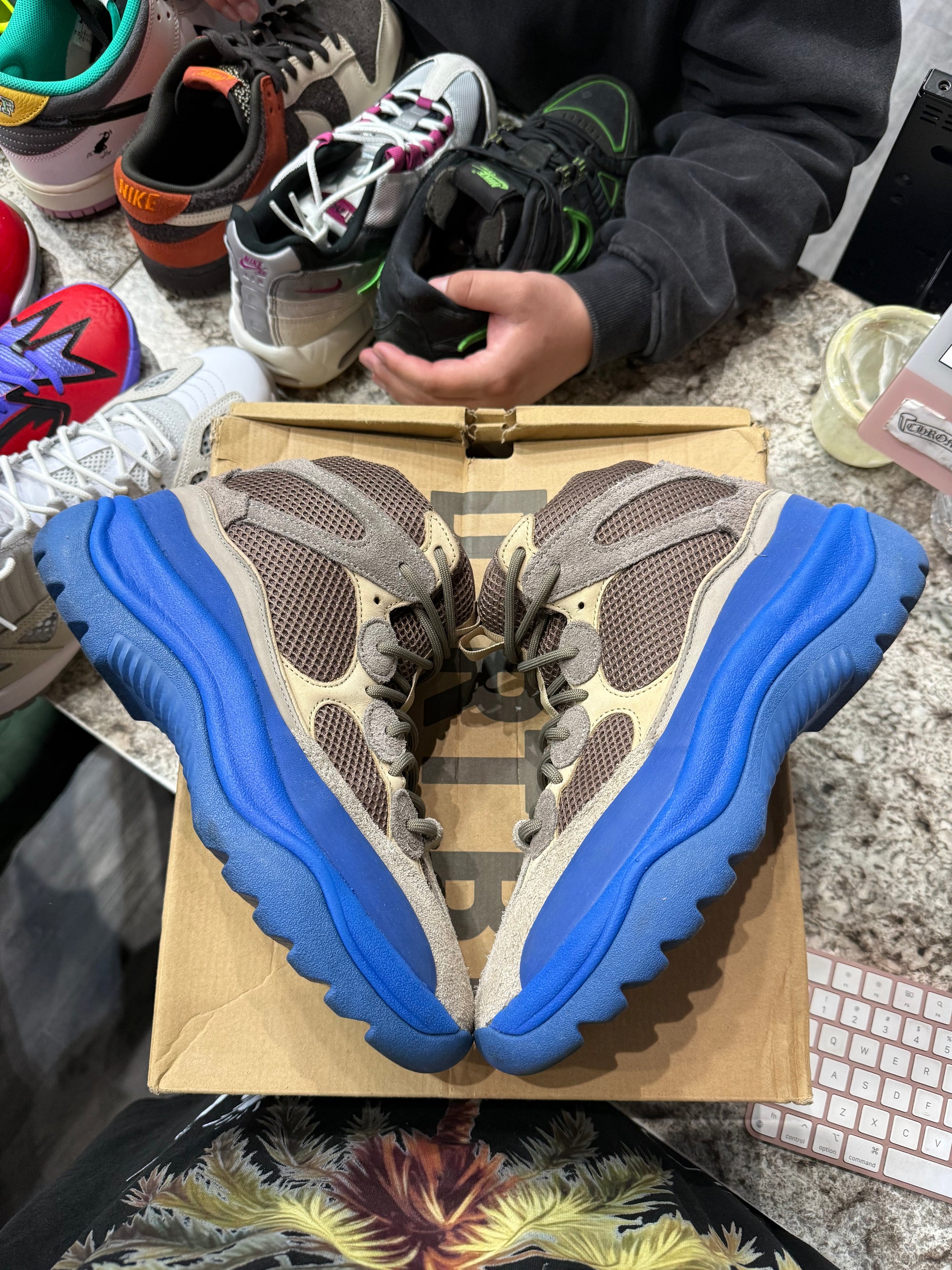 adidas Yeezy Desert Boot Taupe Blue