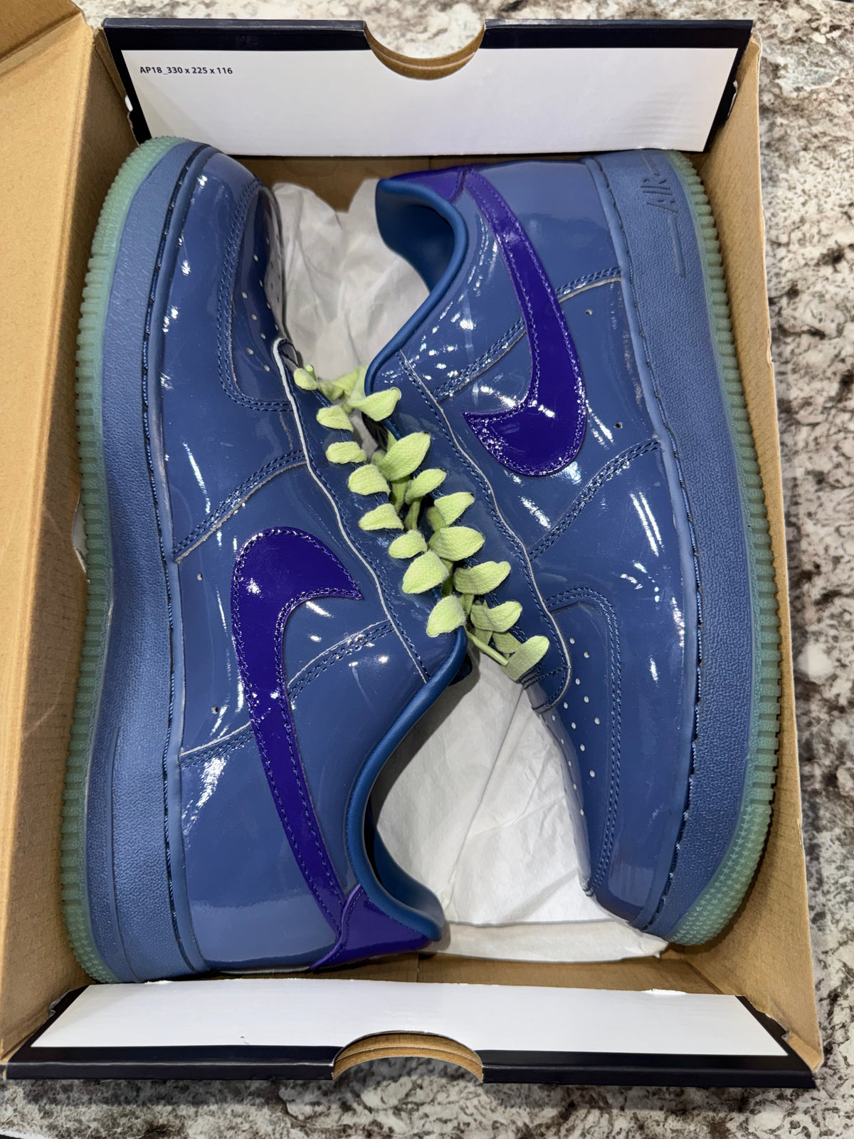 Nike Air Force 1 Low Patent Leather Mystic Navy Grape Ice