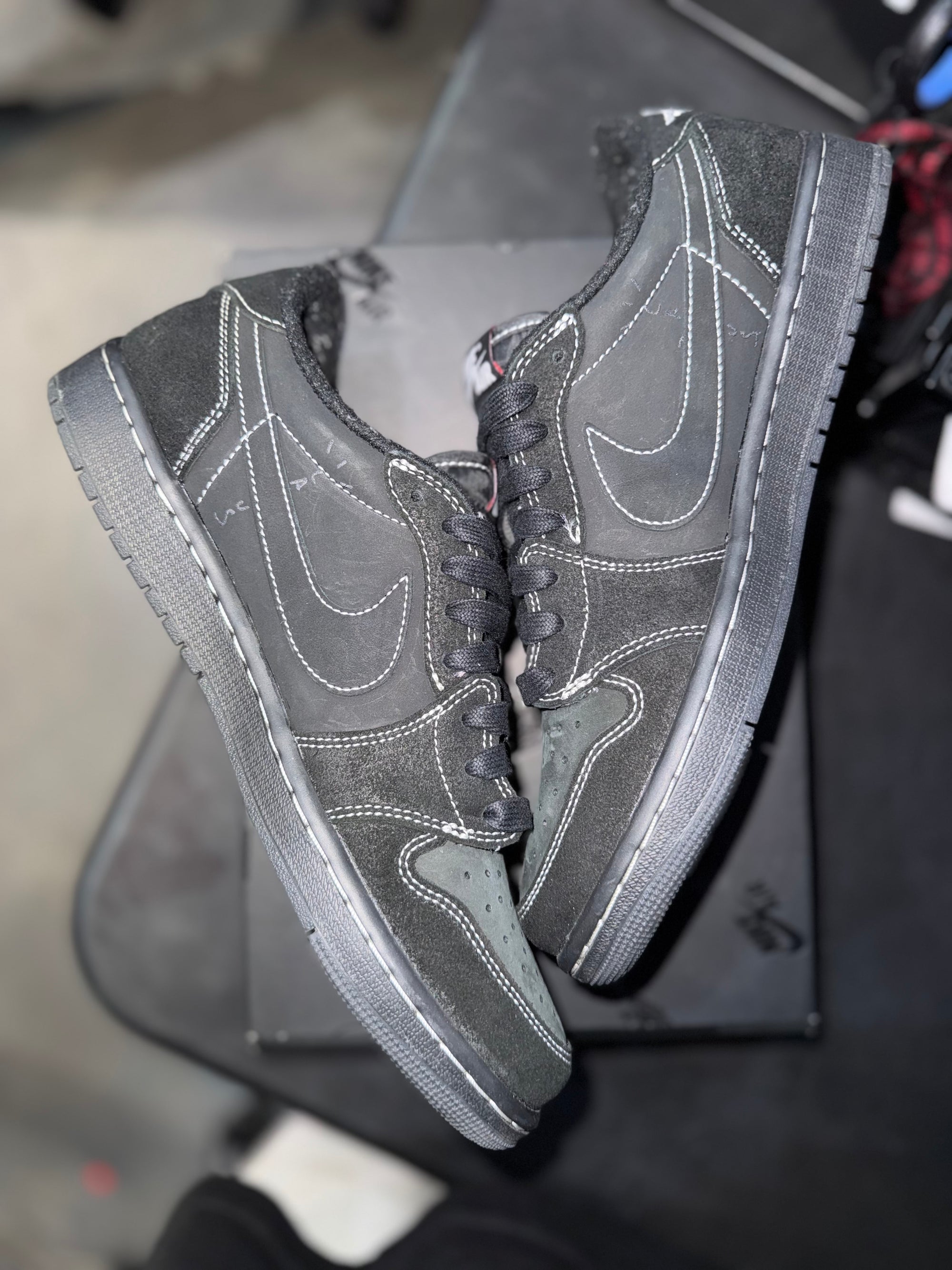 Jordan 1 Retro Low OG SP Travis Scott Black Phantom (MISSING RED LACE)