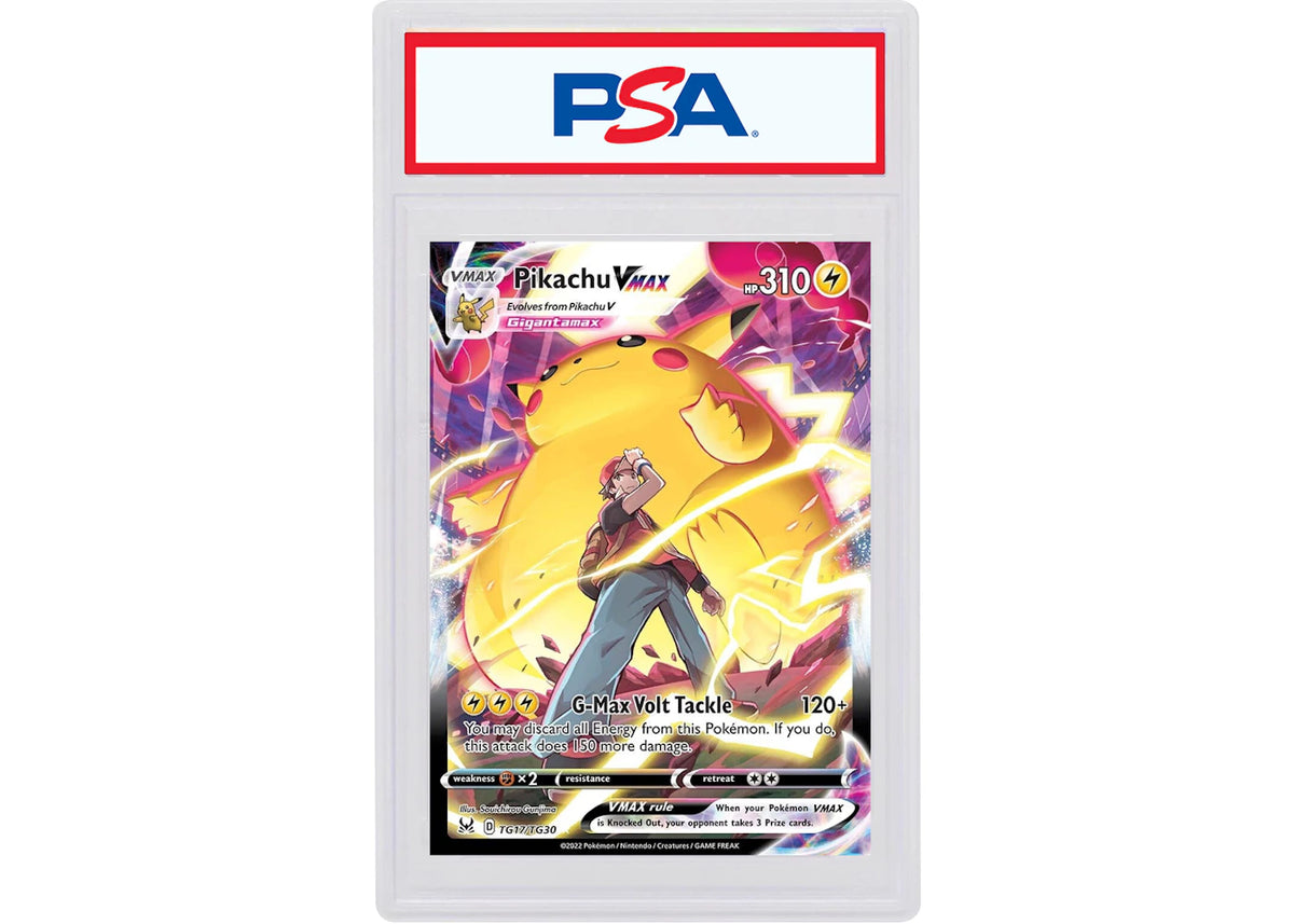 Pikachu VMAX 2022 Pokémon Sword & Shield Lost Origin Full Art #TG17/TG30 PSA 10
