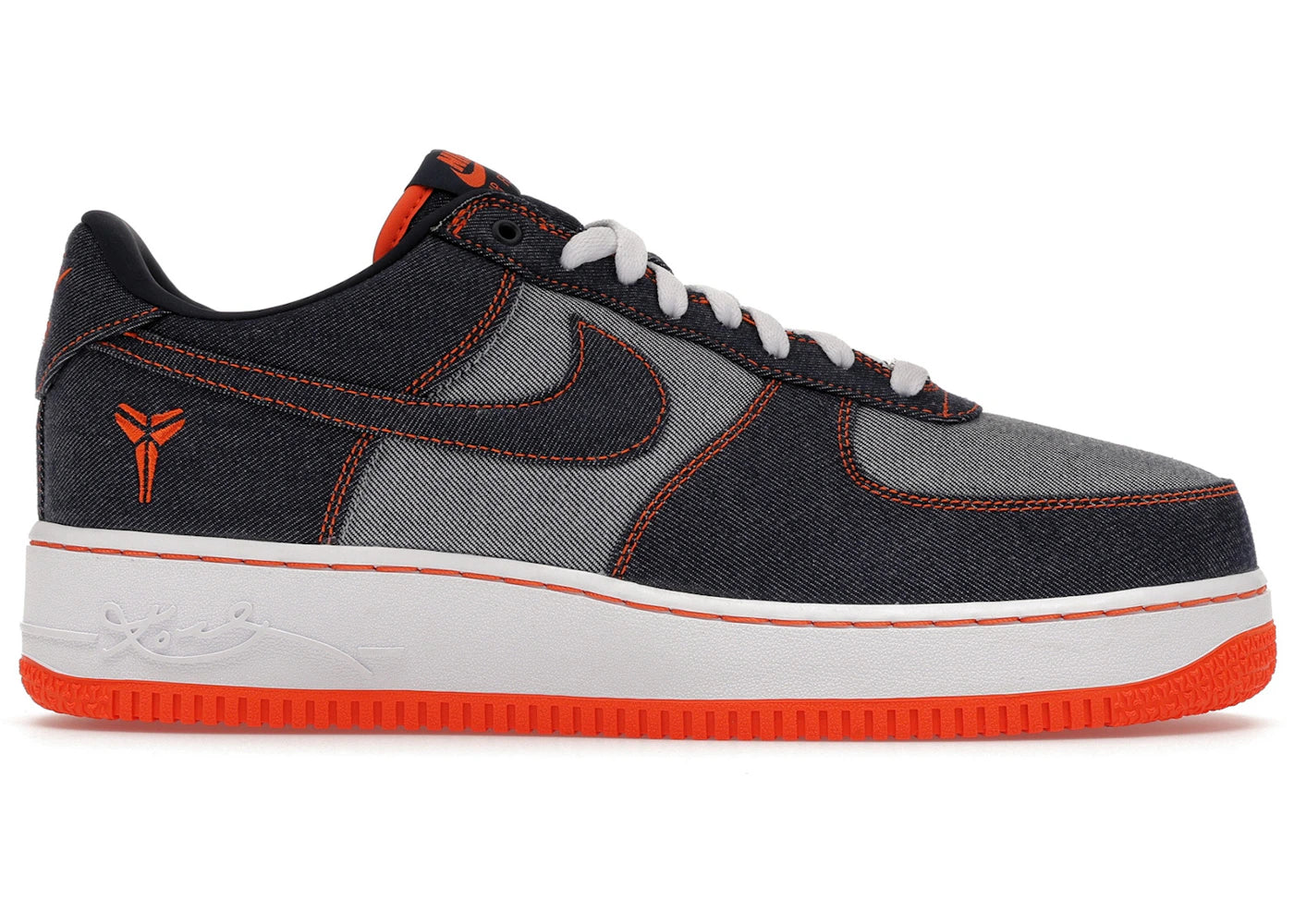 Nike Air Force 1 Low Protro Kobe Bryant Denim Obsidian Safety Orange