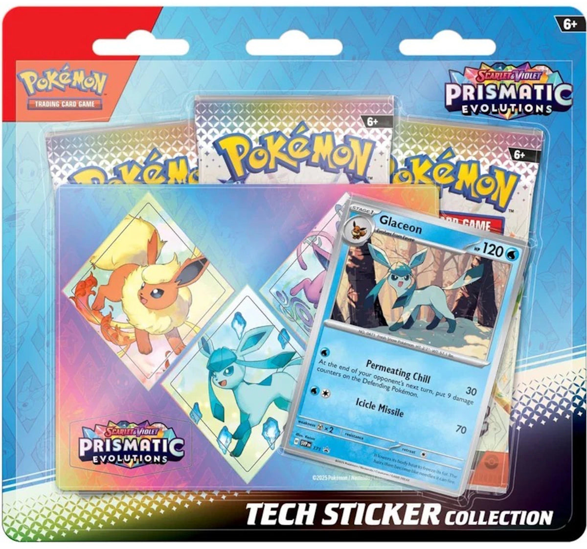 Pokèmon Scarlet & Violet Prismatic Evolutions Glaceon Tech Sticker Collection