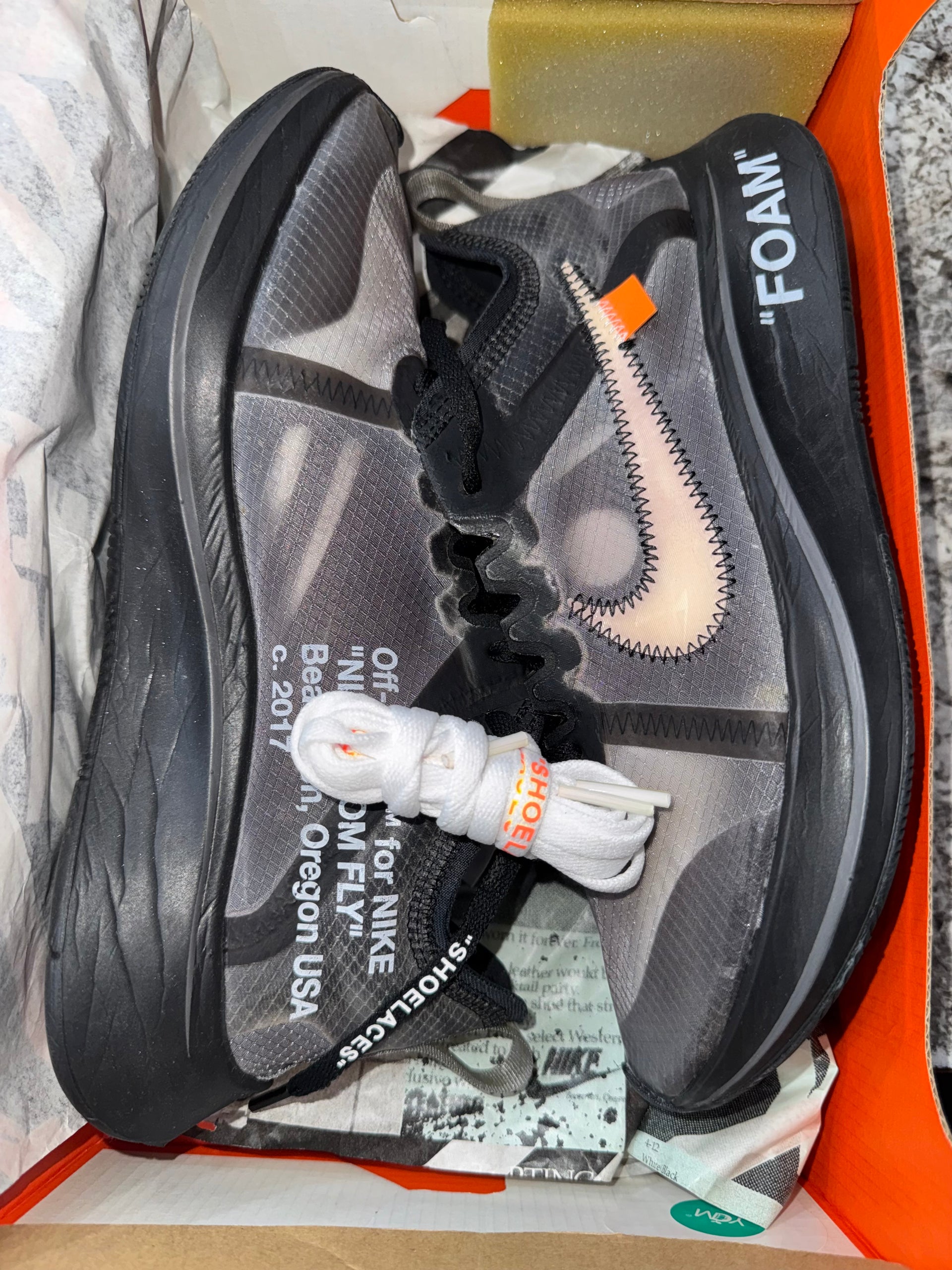 Nike Zoom Fly Off-White Black Silver