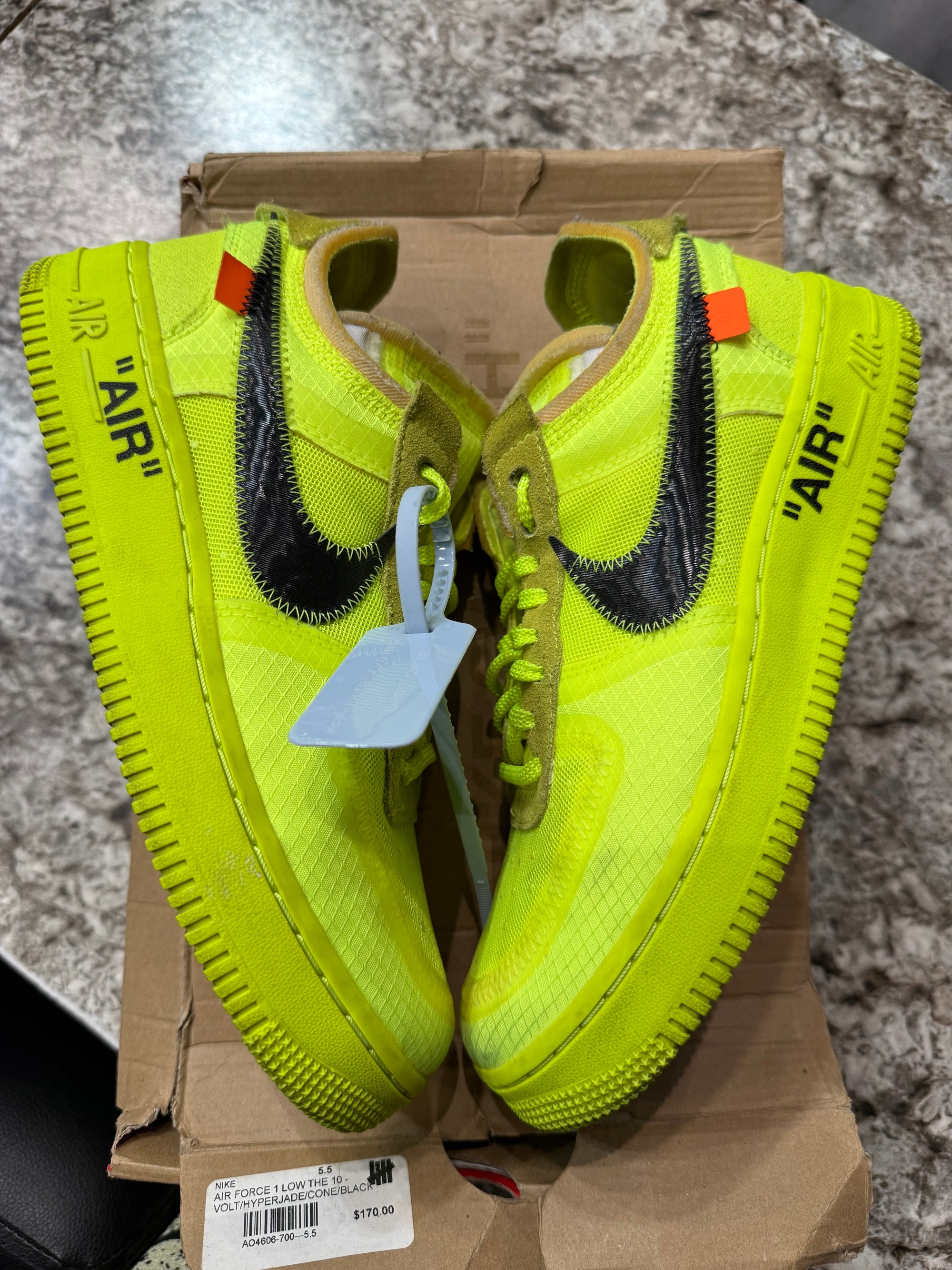 Nike Air Force 1 Low Off-White Volt (DAMAGED BOX)