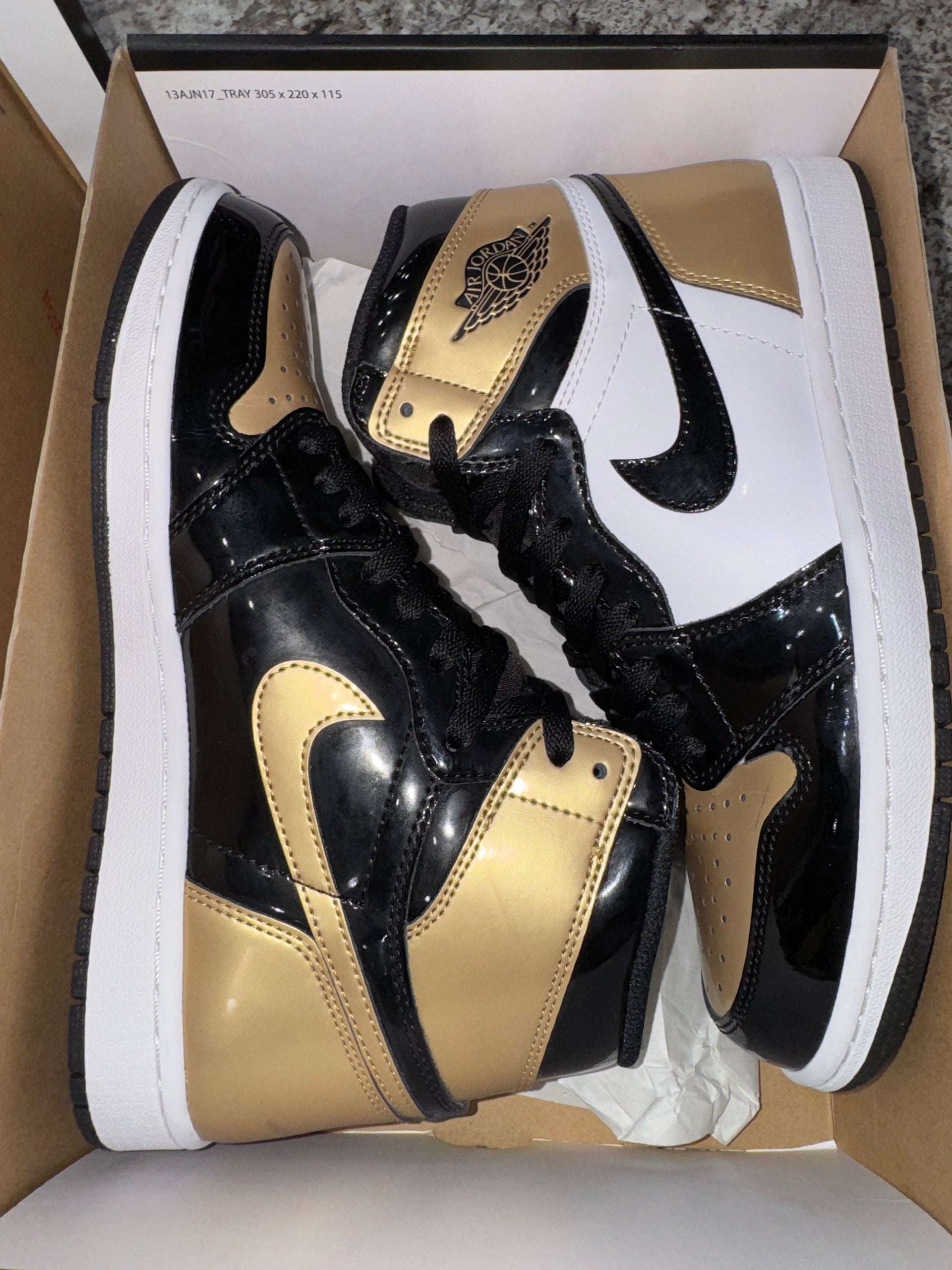 Jordan 1 Retro High NRG Patent Gold Toe