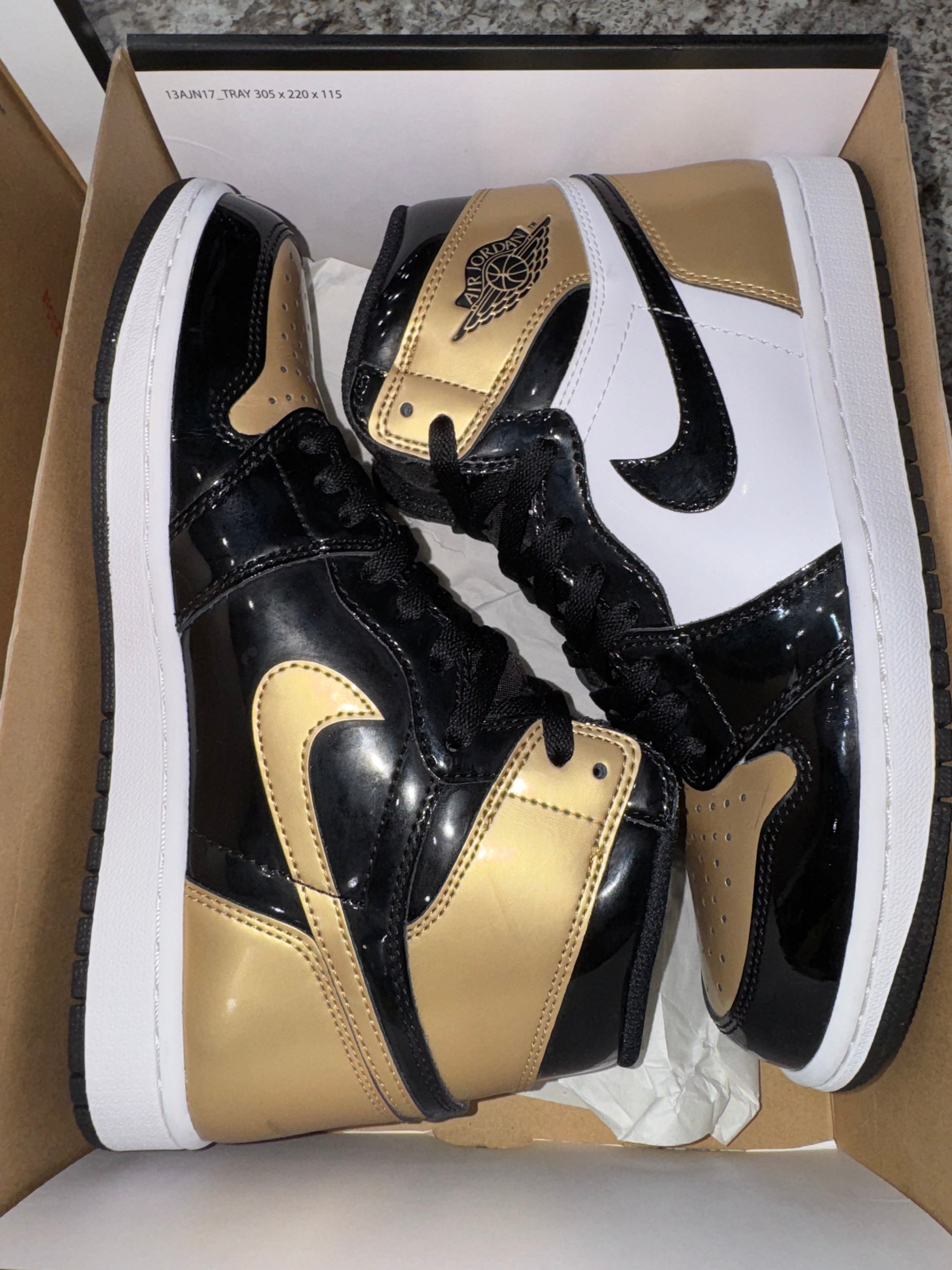 Jordan 1 Retro High NRG Patent Gold Toe