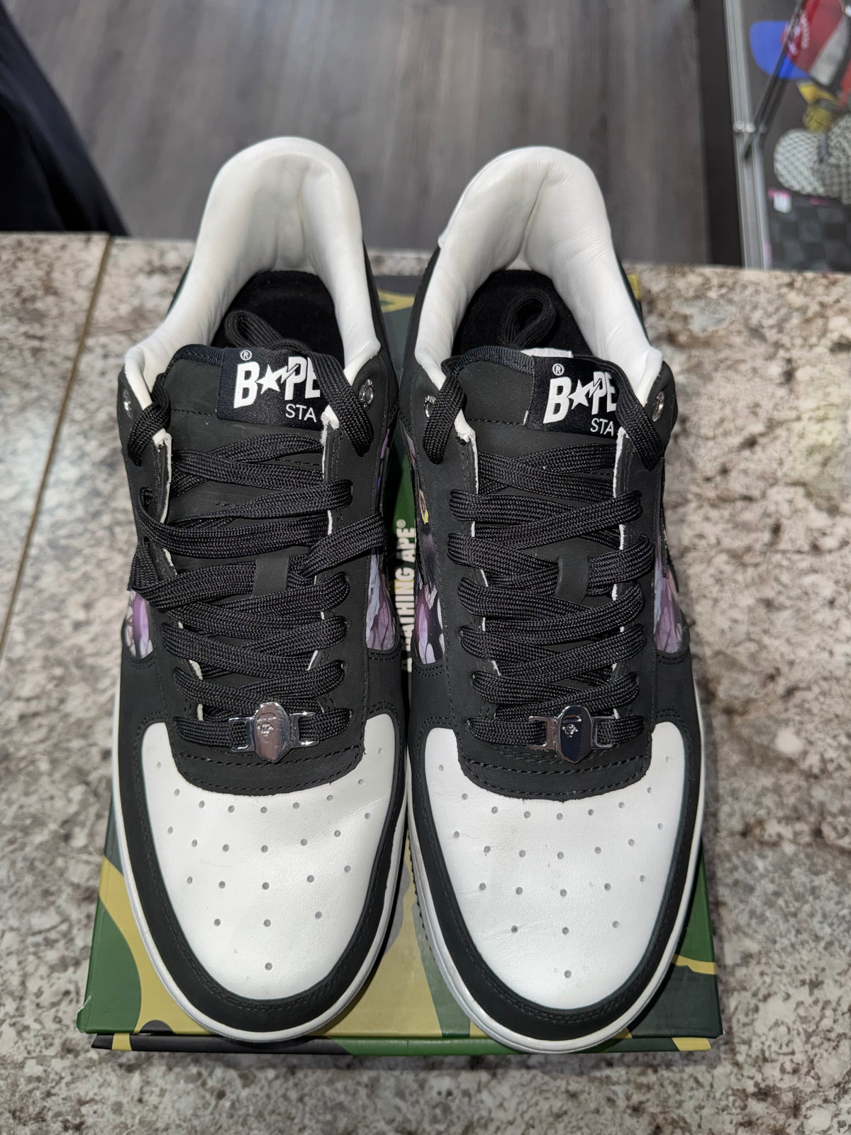 A Bathing Ape Bape Sta #2 Black Multi Roses