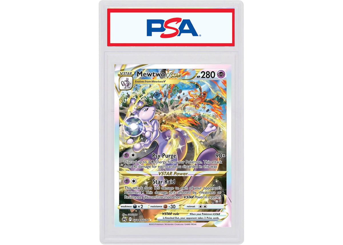 Mewtwo VSTAR 2023 Pokémon Sword & Shield Crown Zenith Full Art #GG44/GG70 PSA 10