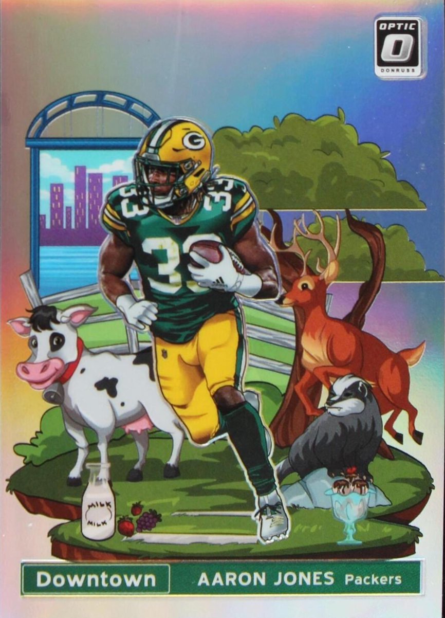 2020 PANINI DONRUSS OPTIC DOWNTOWN #DT21 AARON JONES DOWNTOWN PSA 9