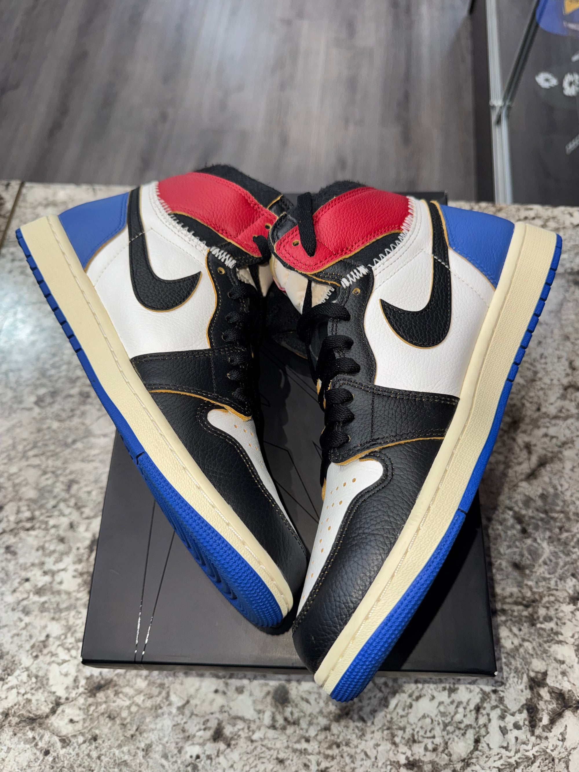 Jordan 1 Retro High OG SP Fragment x Union LA Varsity Red Sport Royal