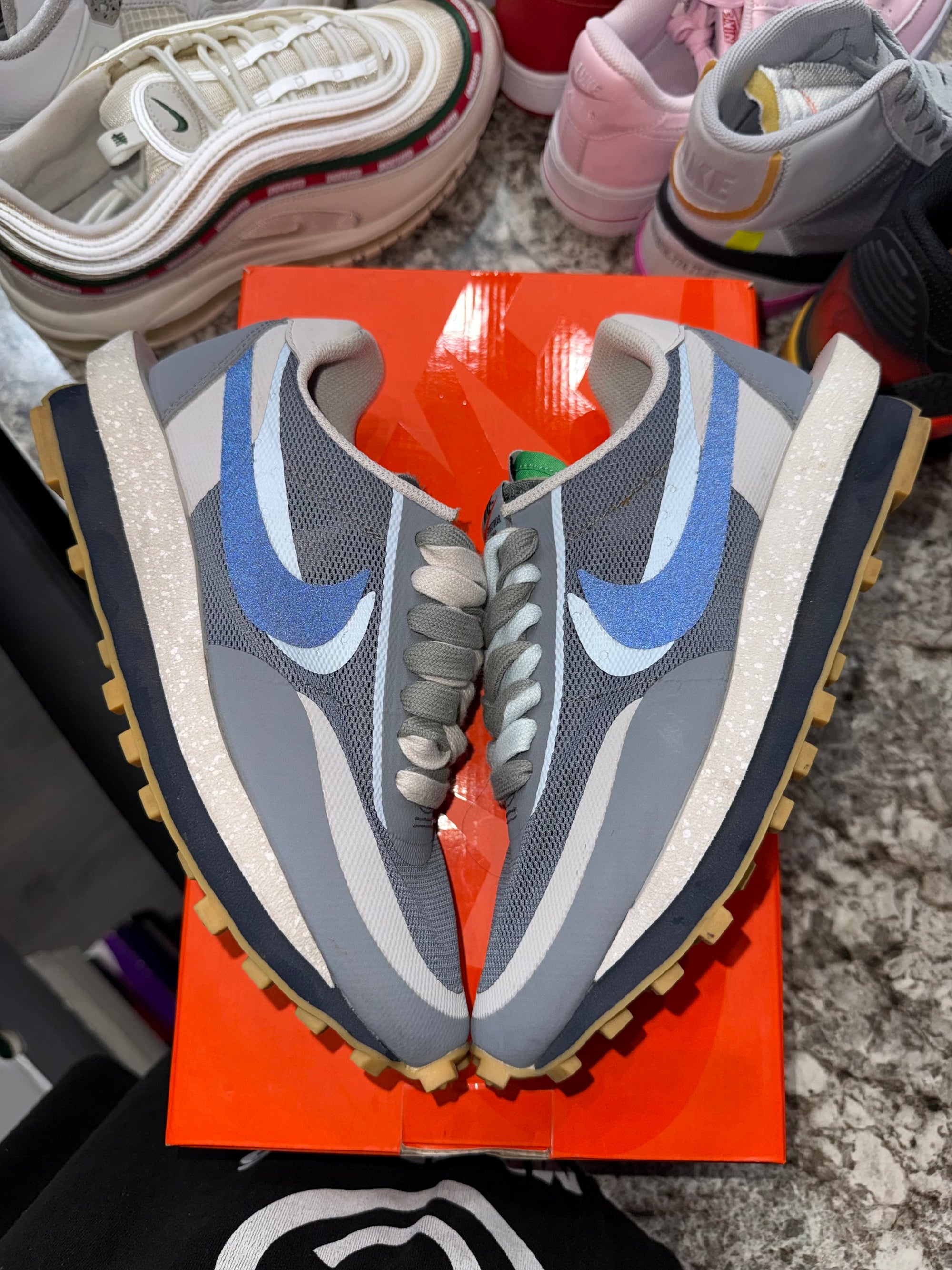 Nike LD Waffle sacai CLOT Kiss of Death 2 Cool Grey