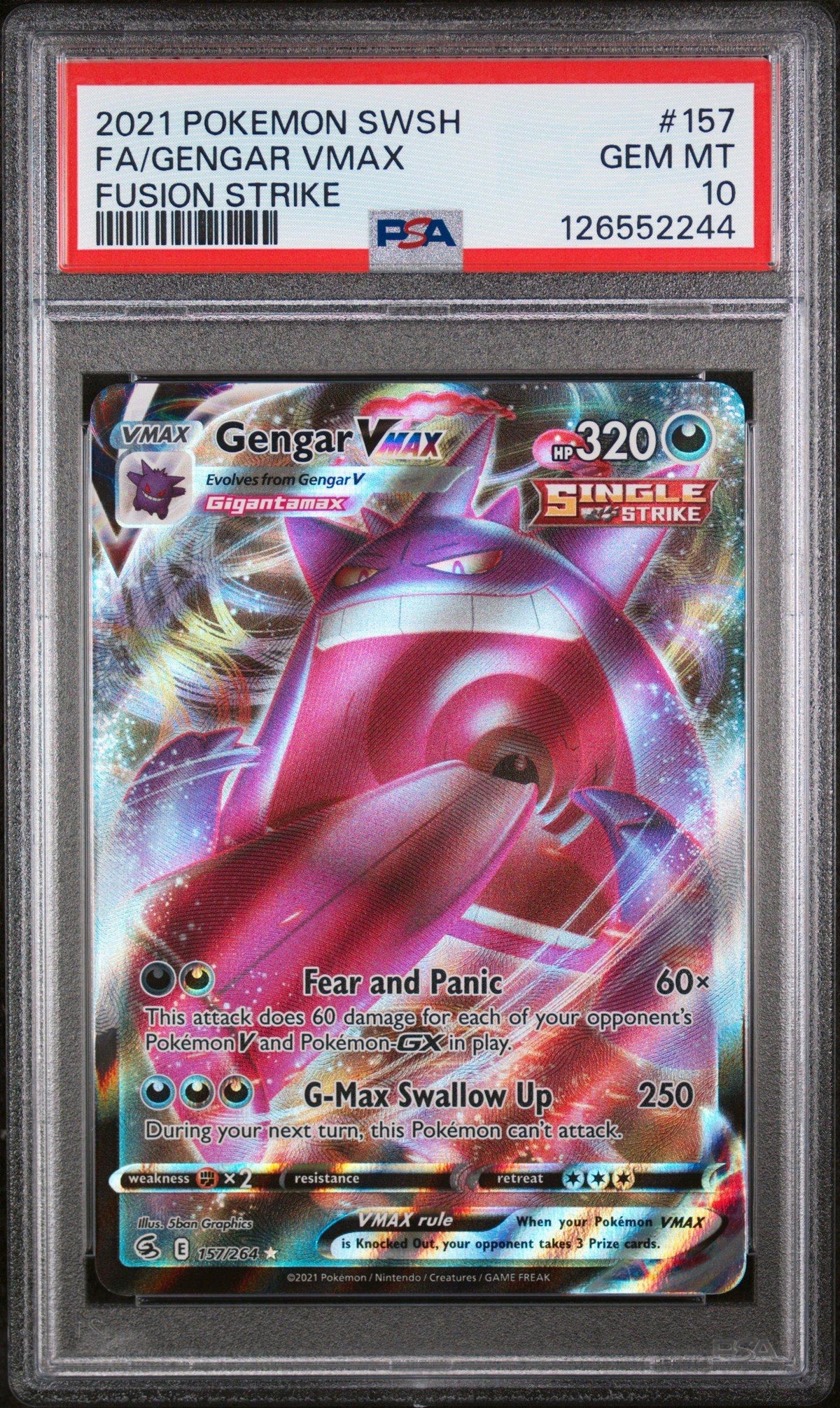 2021 Pokemon SWSH Gengar VMAX #157 PSA 10