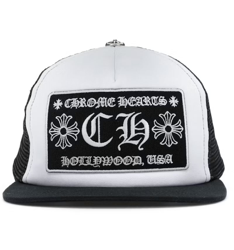 Chrome Hearts CH Hollywood Trucker Hat Black/White