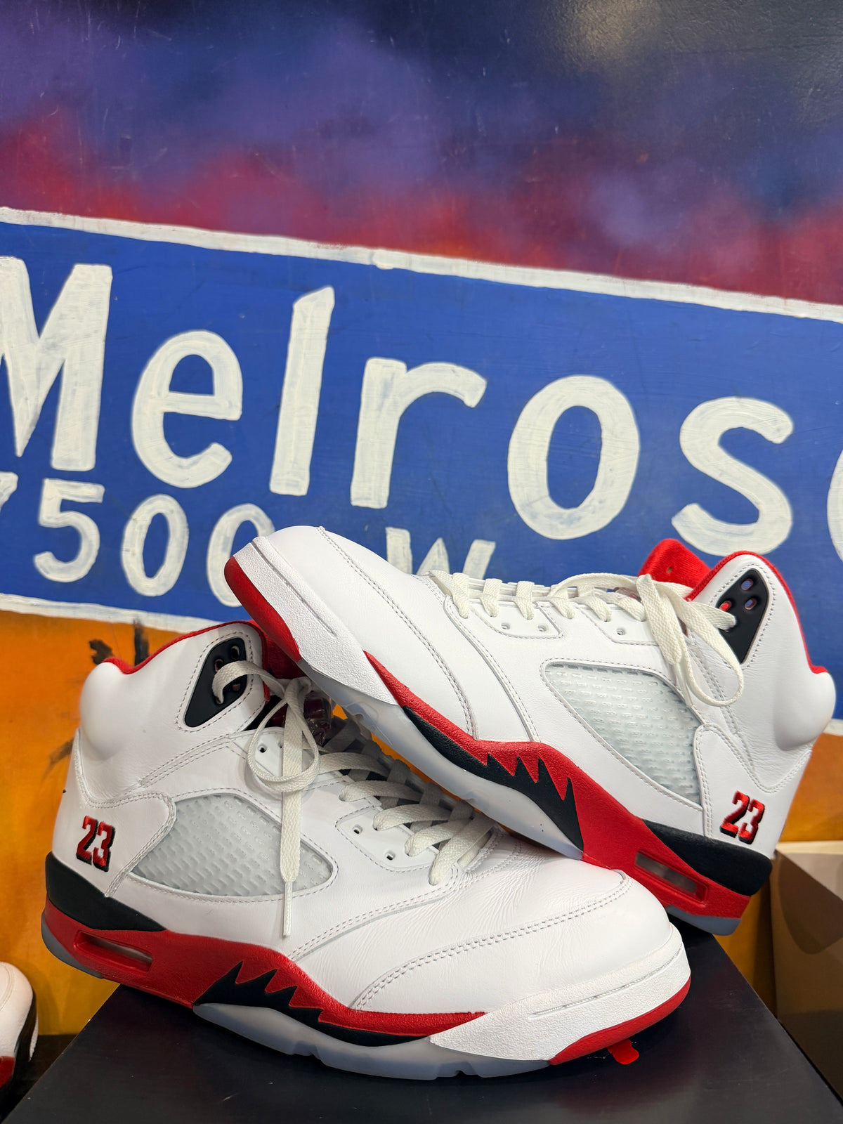 Jordan 5 Retro Fire Red Black Tongue (2025)