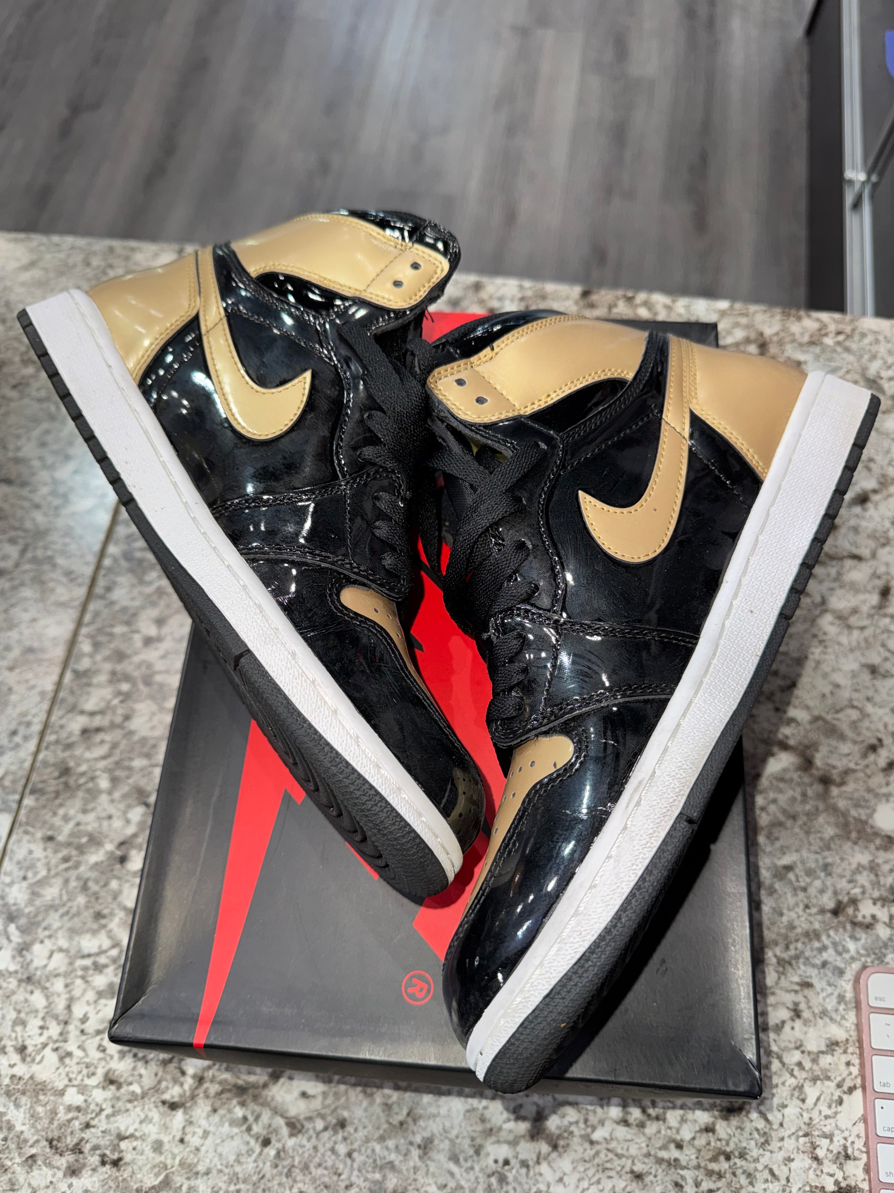Jordan 1 Retro High NRG Patent Gold Toe – Coolkicks