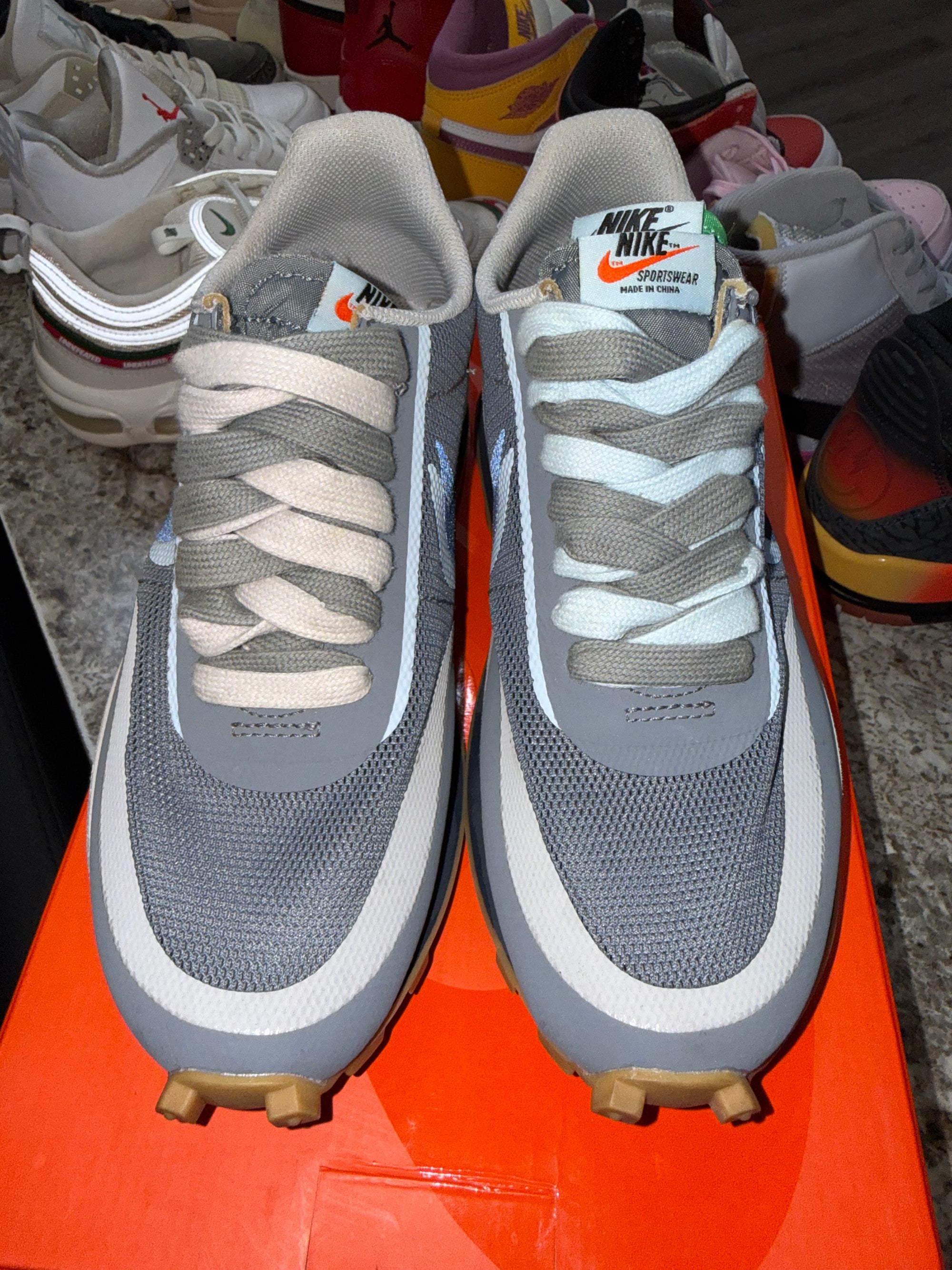 Nike LD Waffle sacai CLOT Kiss of Death 2 Cool Grey