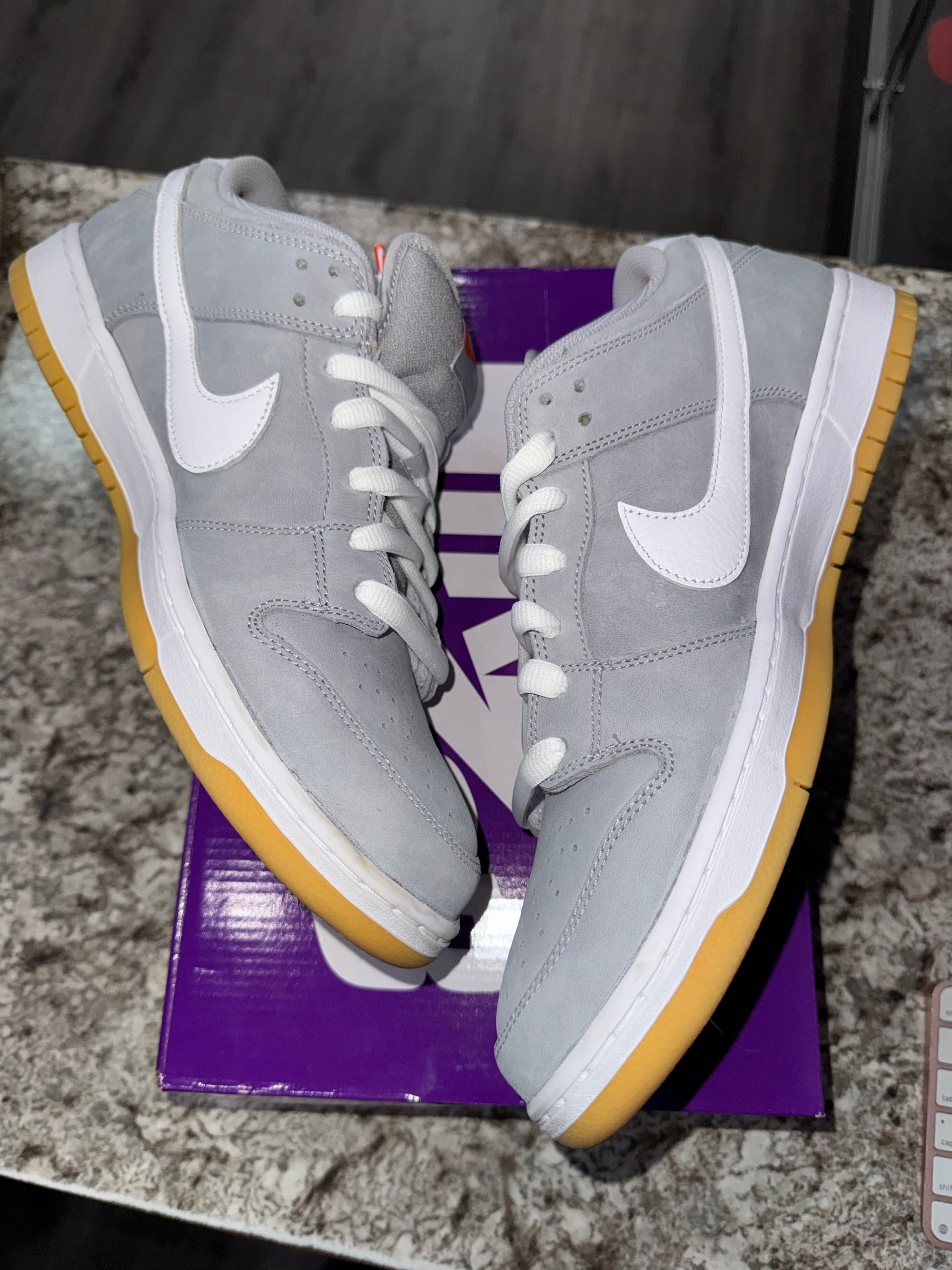 Nike SB Dunk Low Pro ISO Orange Label Wolf Grey Gum