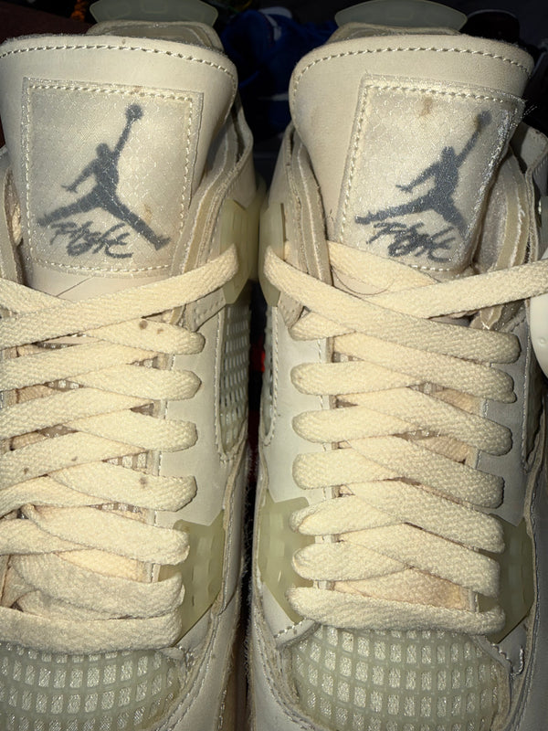 Jordan 4 Retro Off-White Sail (Women's) (FLAWS) (NO EXTRA LACE)