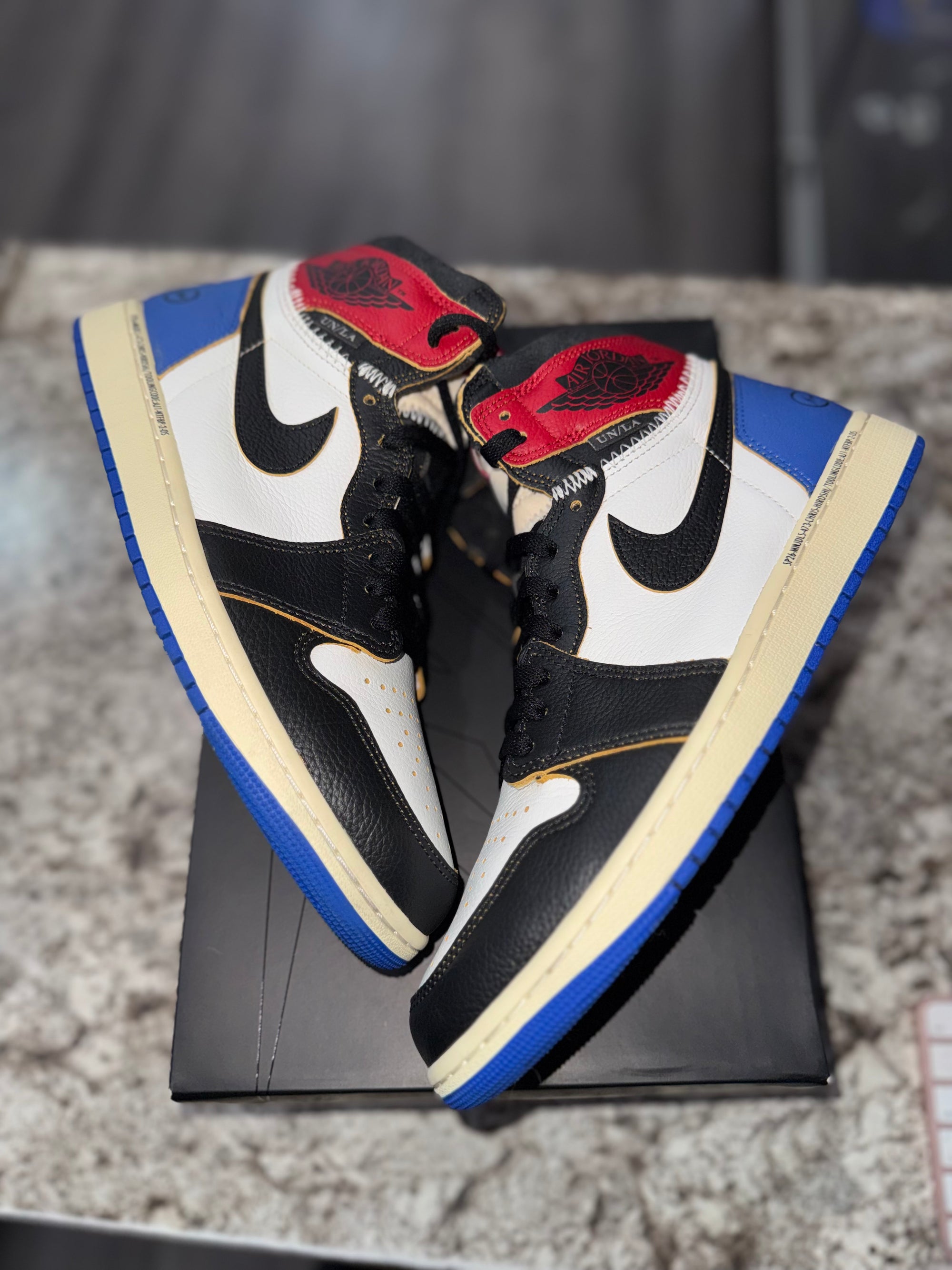 Jordan 1 Retro High OG SP Fragment x Union LA Varsity Red Sport Royal