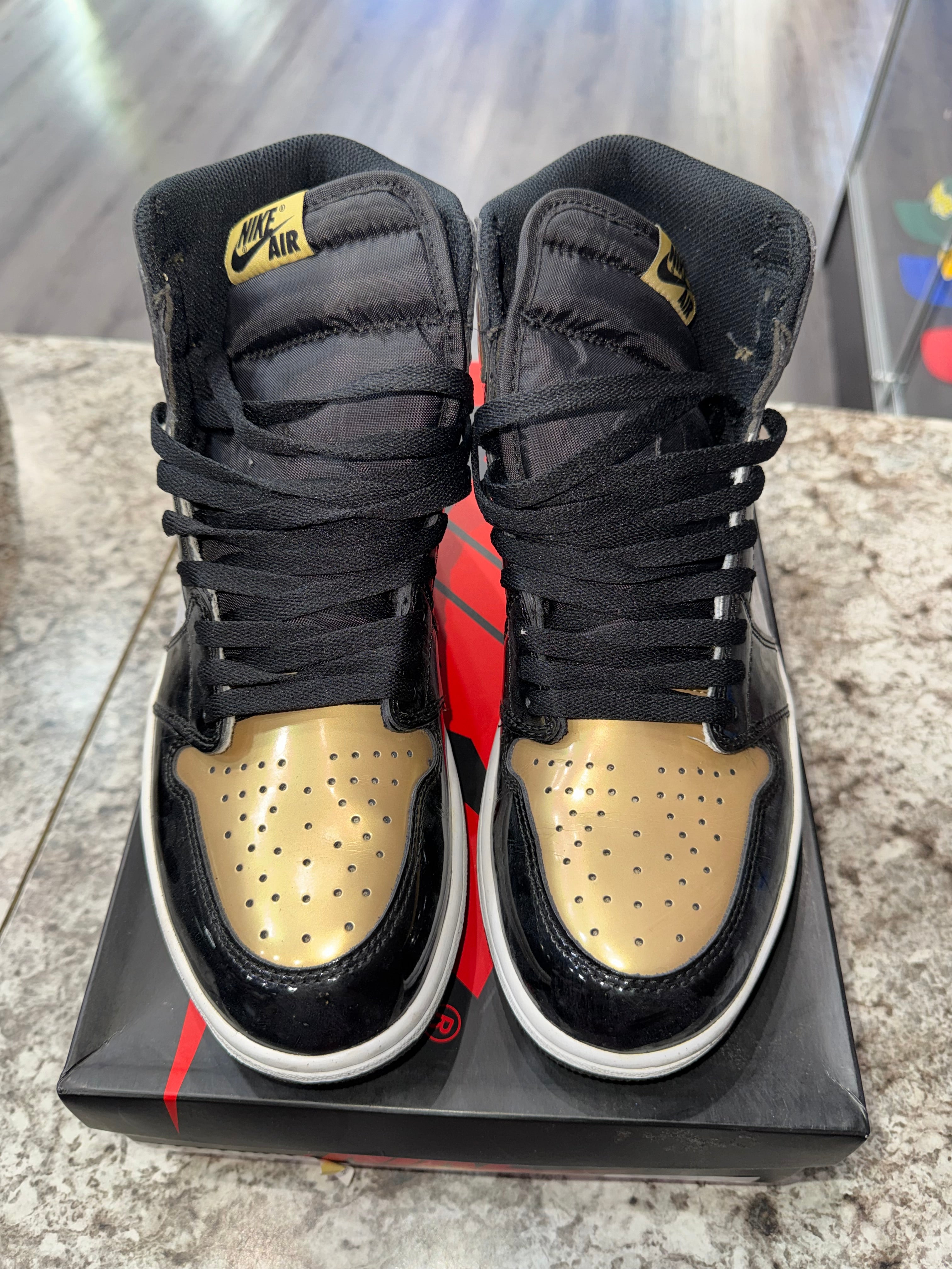 Jordan 1 Retro High NRG Patent Gold Toe – Coolkicks