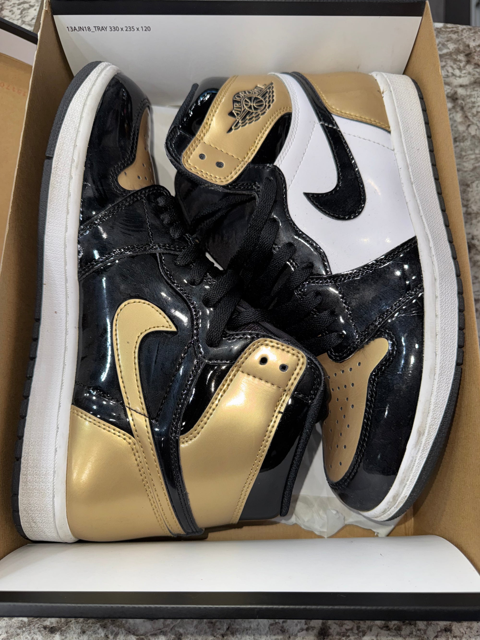 Jordan 1 Retro High NRG Patent Gold Toe