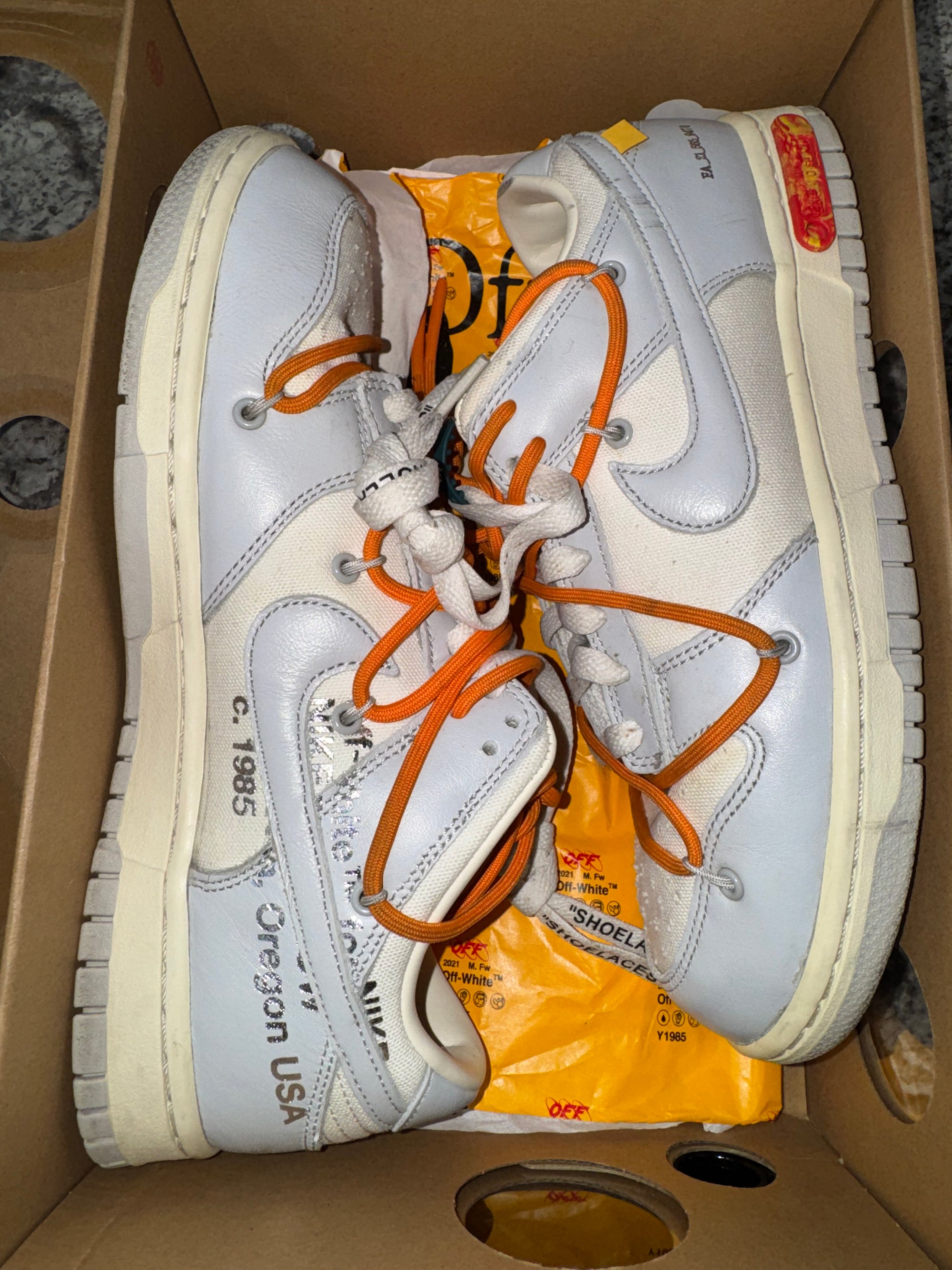 Nike Dunk Low Off-White Lot 44 (DAMAGED BOX)