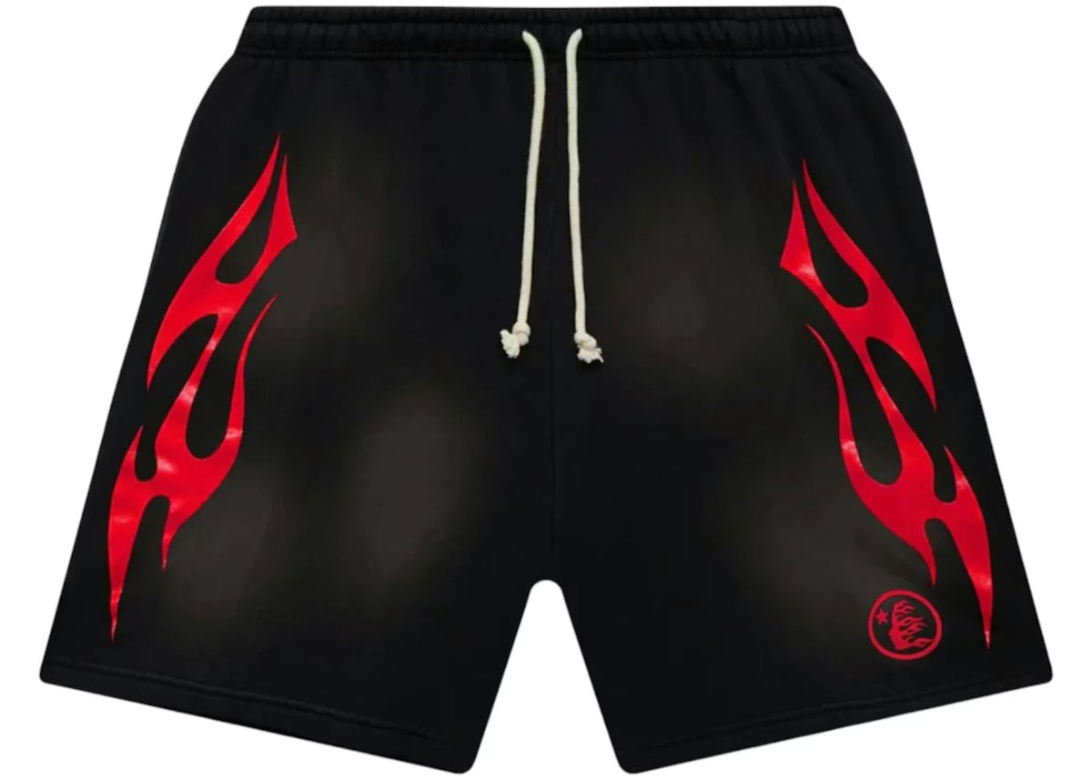Hellstar Flame Shorts Black/Red