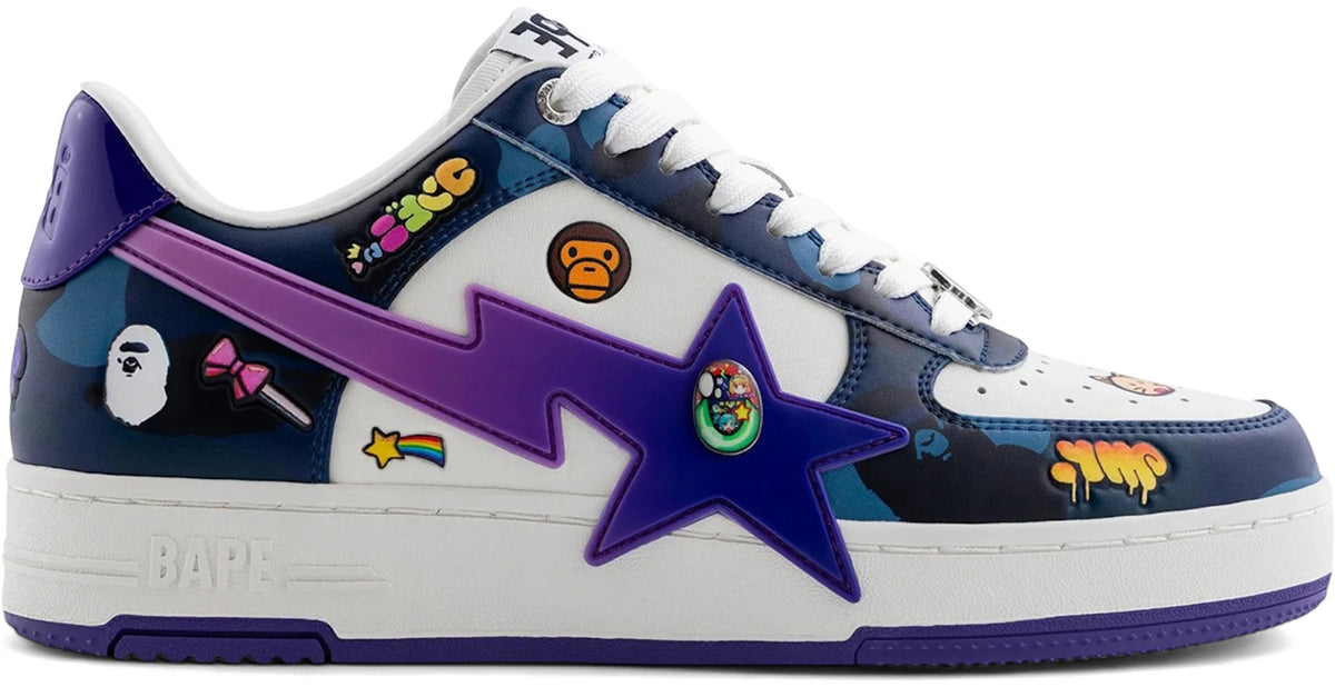 A Bathing Ape Bape Sta Mr. KaiKai Kiki White Purple