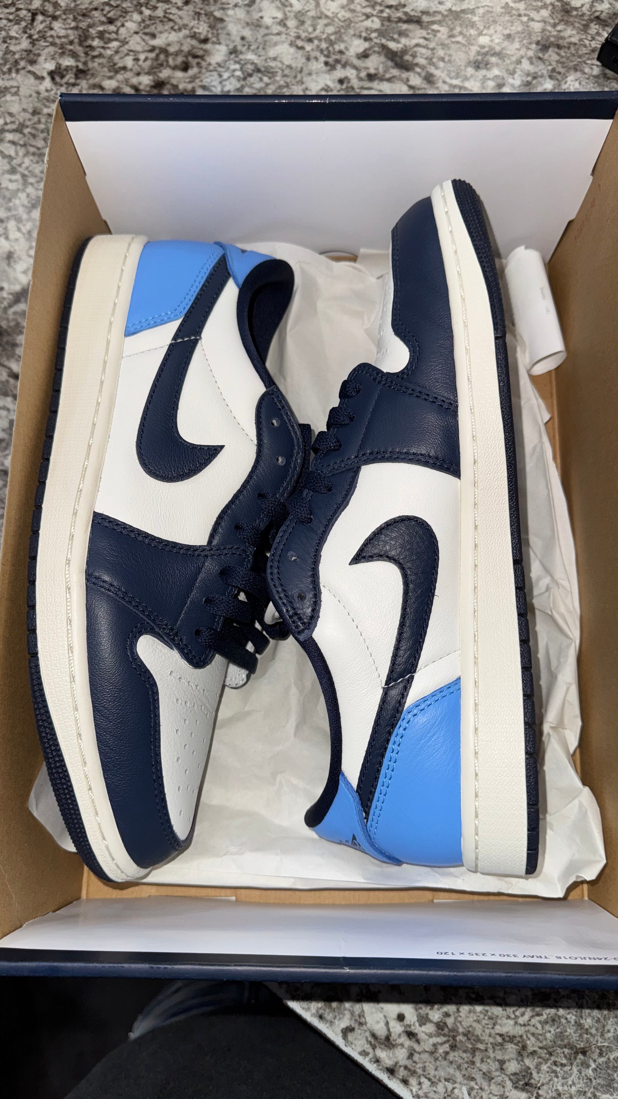 Jordan 1 Low OG Obsidian UNC (DAMAGED BOX)