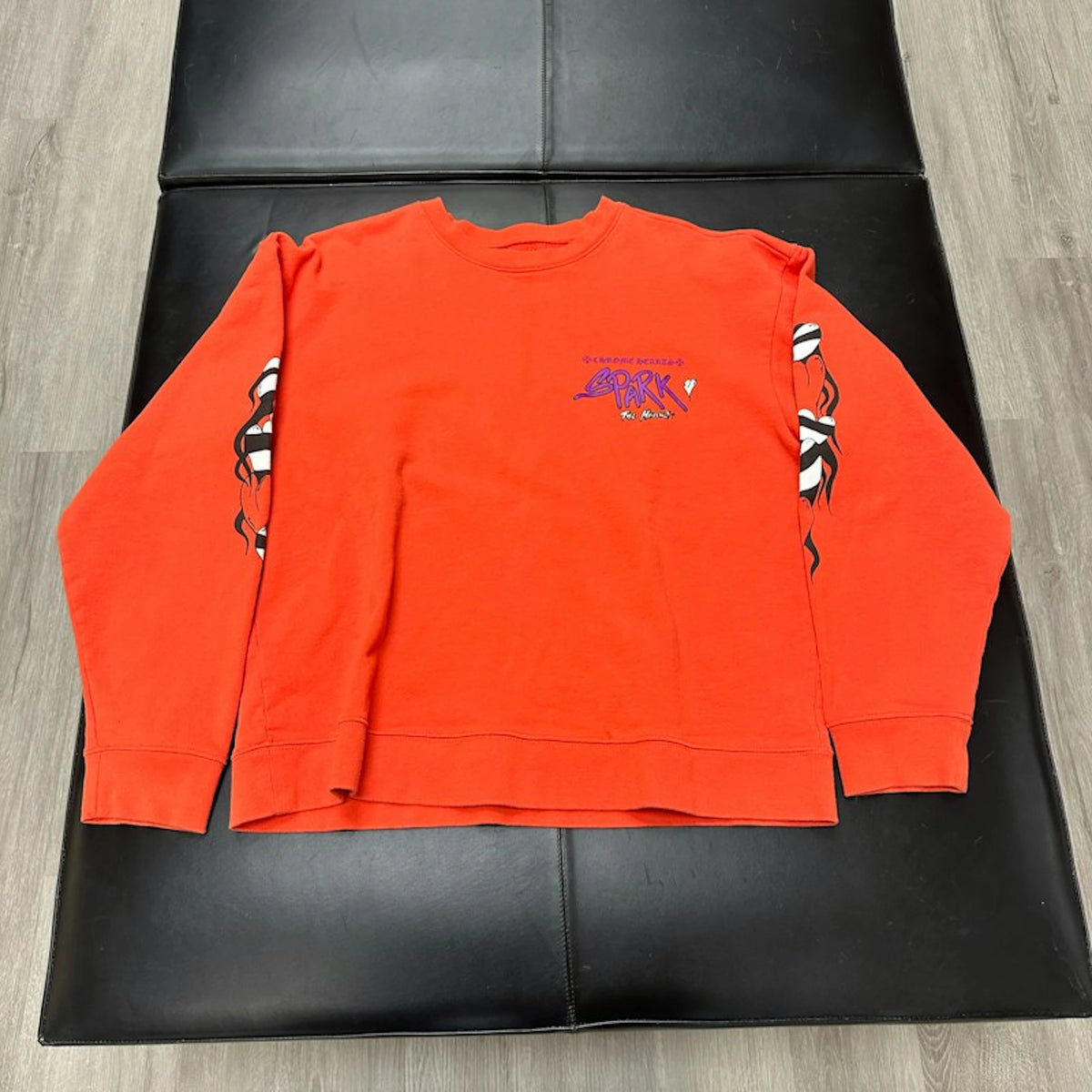 Chrome Hearts Sadistic Lipstick Crewneck Sweatshirt Orange