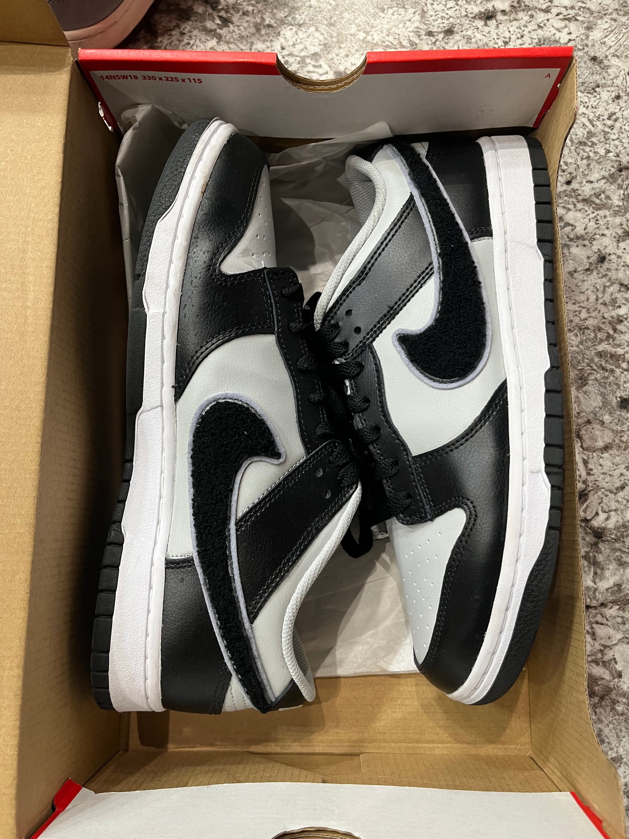 Nike Dunk Low Chenille Swoosh Black Grey