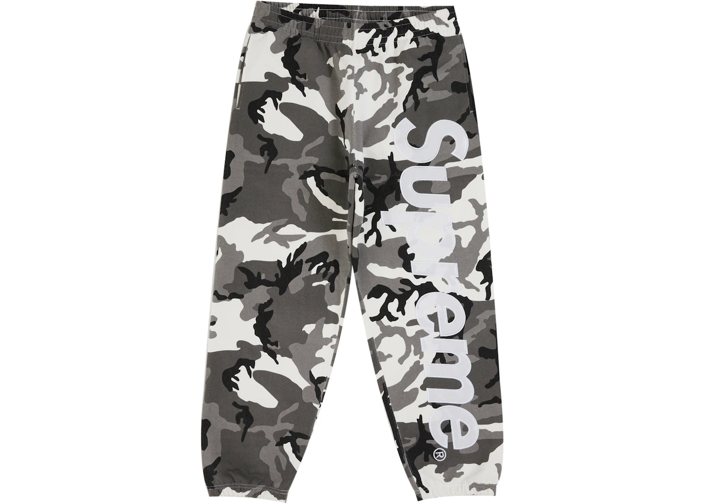 Supreme Satin Applique Sweatpant (SS26) Snow Camo