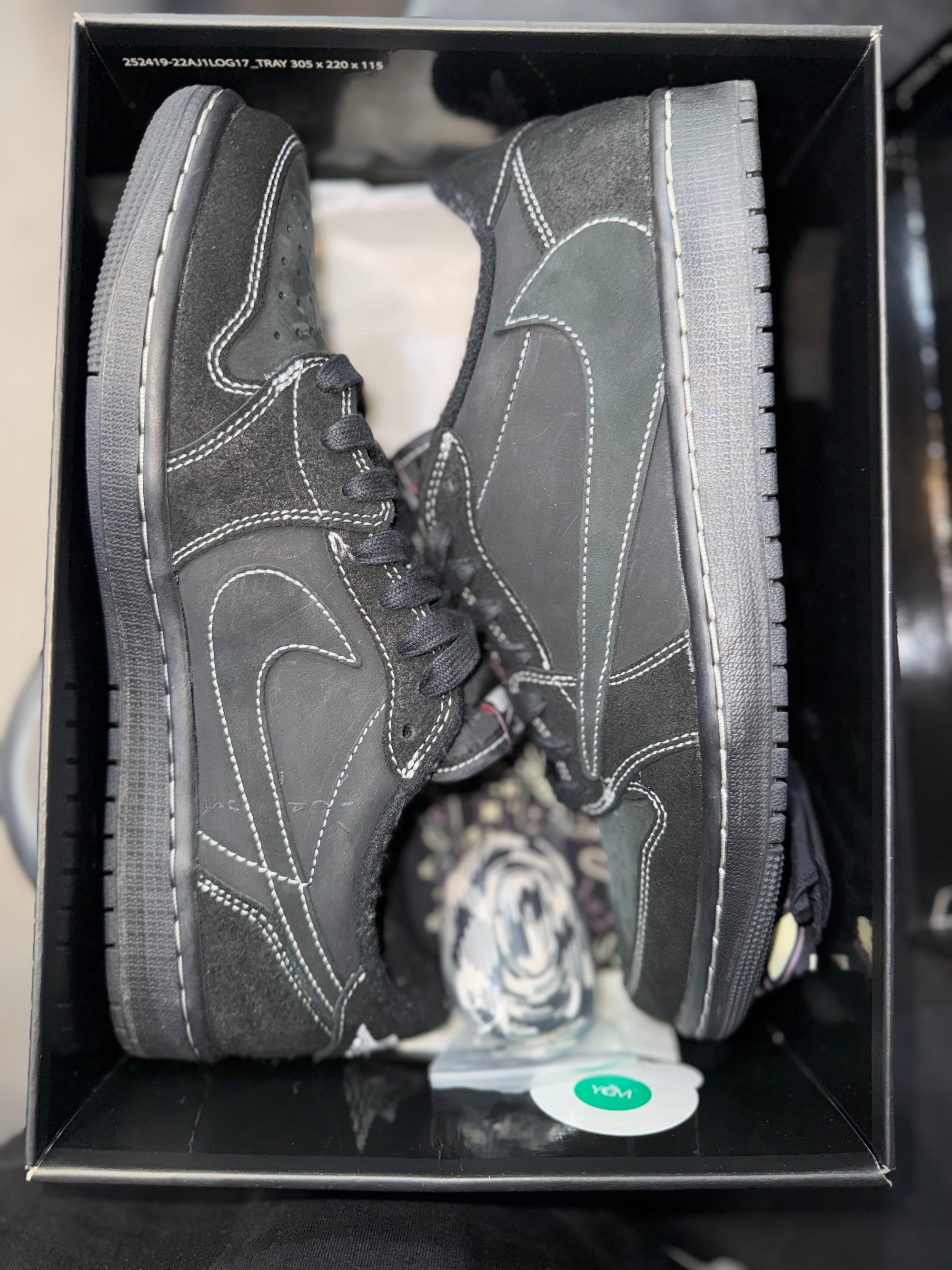 Jordan 1 Retro Low OG SP Travis Scott Black Phantom (MISSING RED LACE)