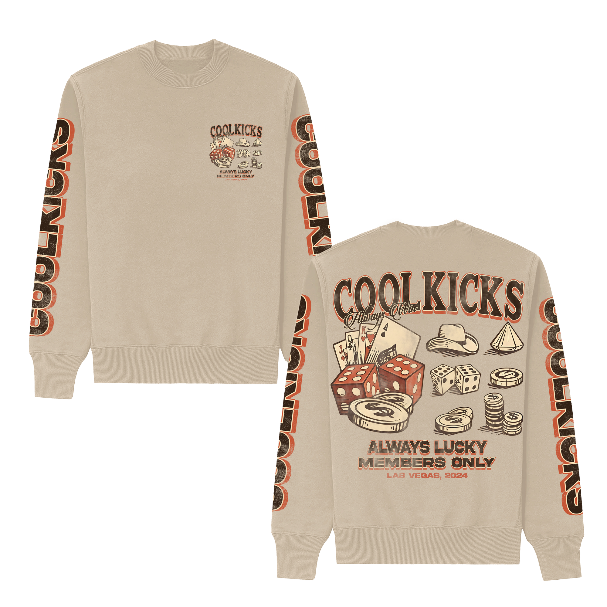 Coolkicks ALWAYS WIN LV Crewneck - Cream