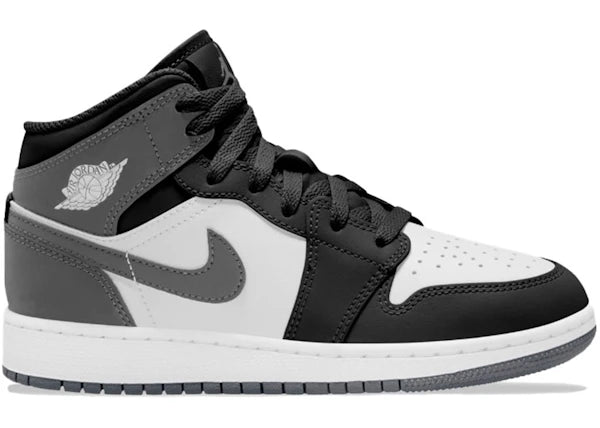 Jordan 1 Mid Black White Iron Grey (GS)