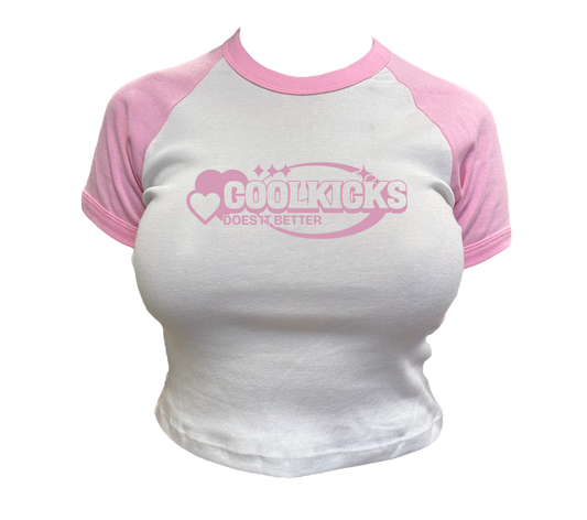 Cool Kicks Does It Better | Baby Tee - White/pink