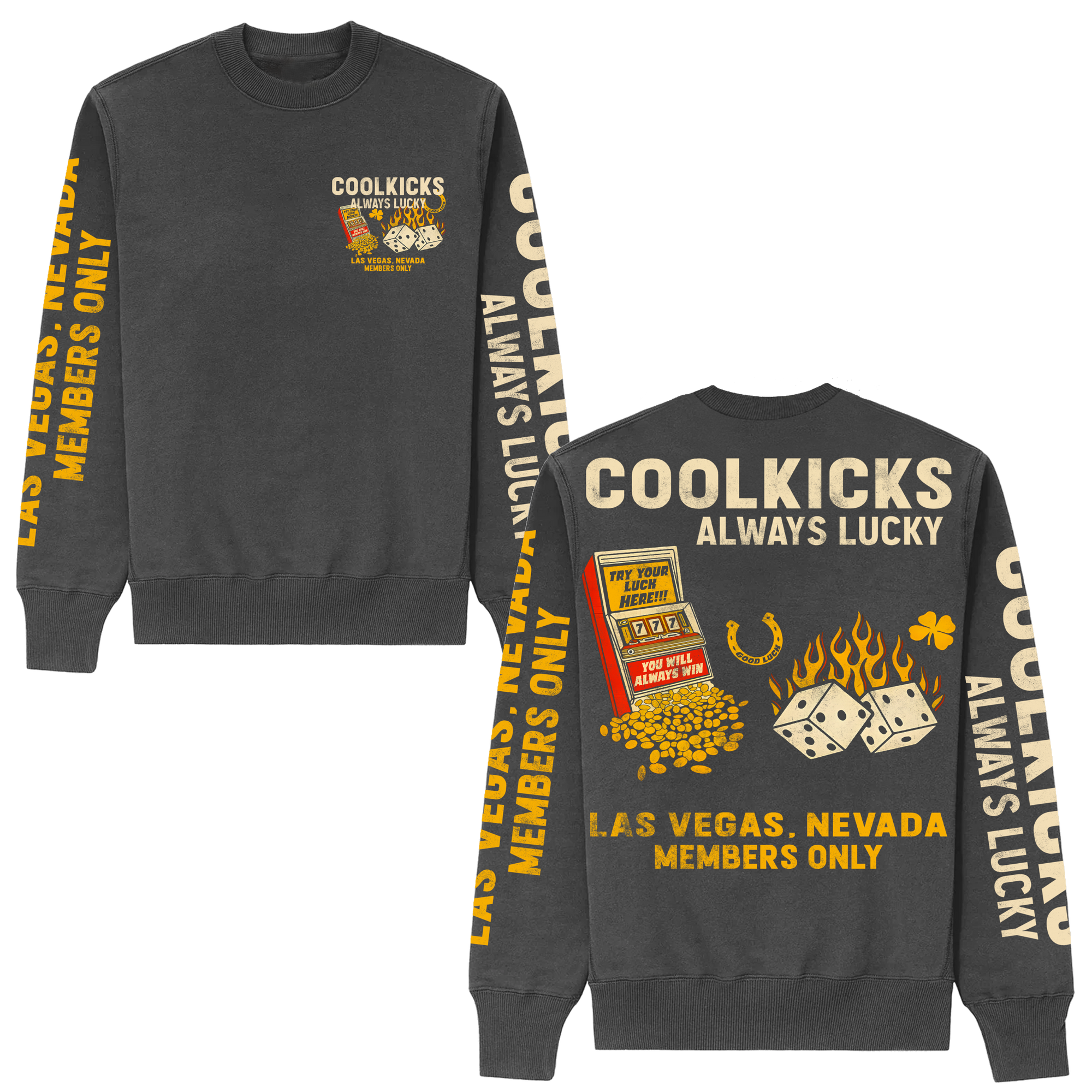 Coolkicks ALWAYS LUCKY Crewneck - Vintage Grey