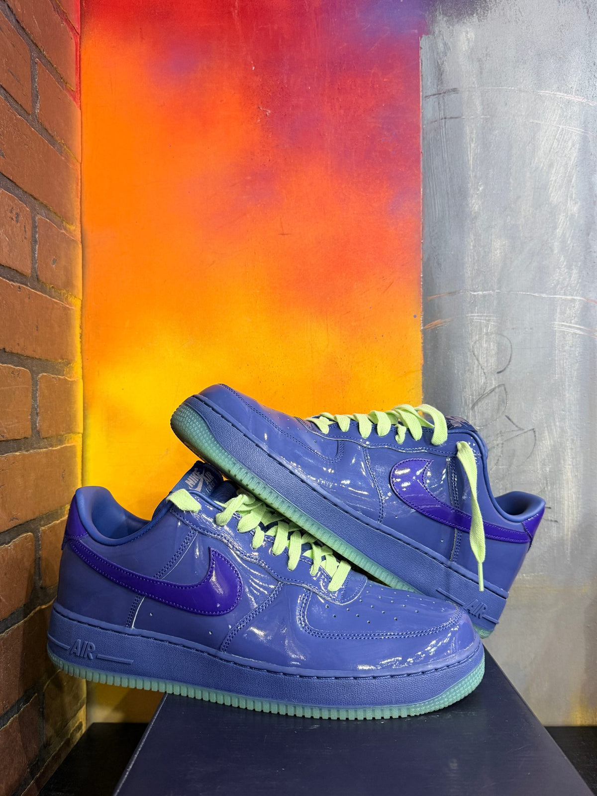 Nike Air Force 1 Low Patent Leather Mystic Navy Grape Ice