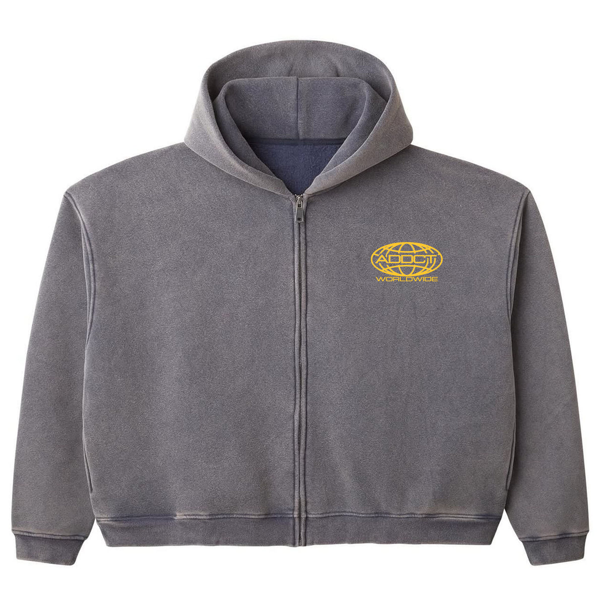 ADDCT WORLDWIDE ACID WASH BLACK HOODIE