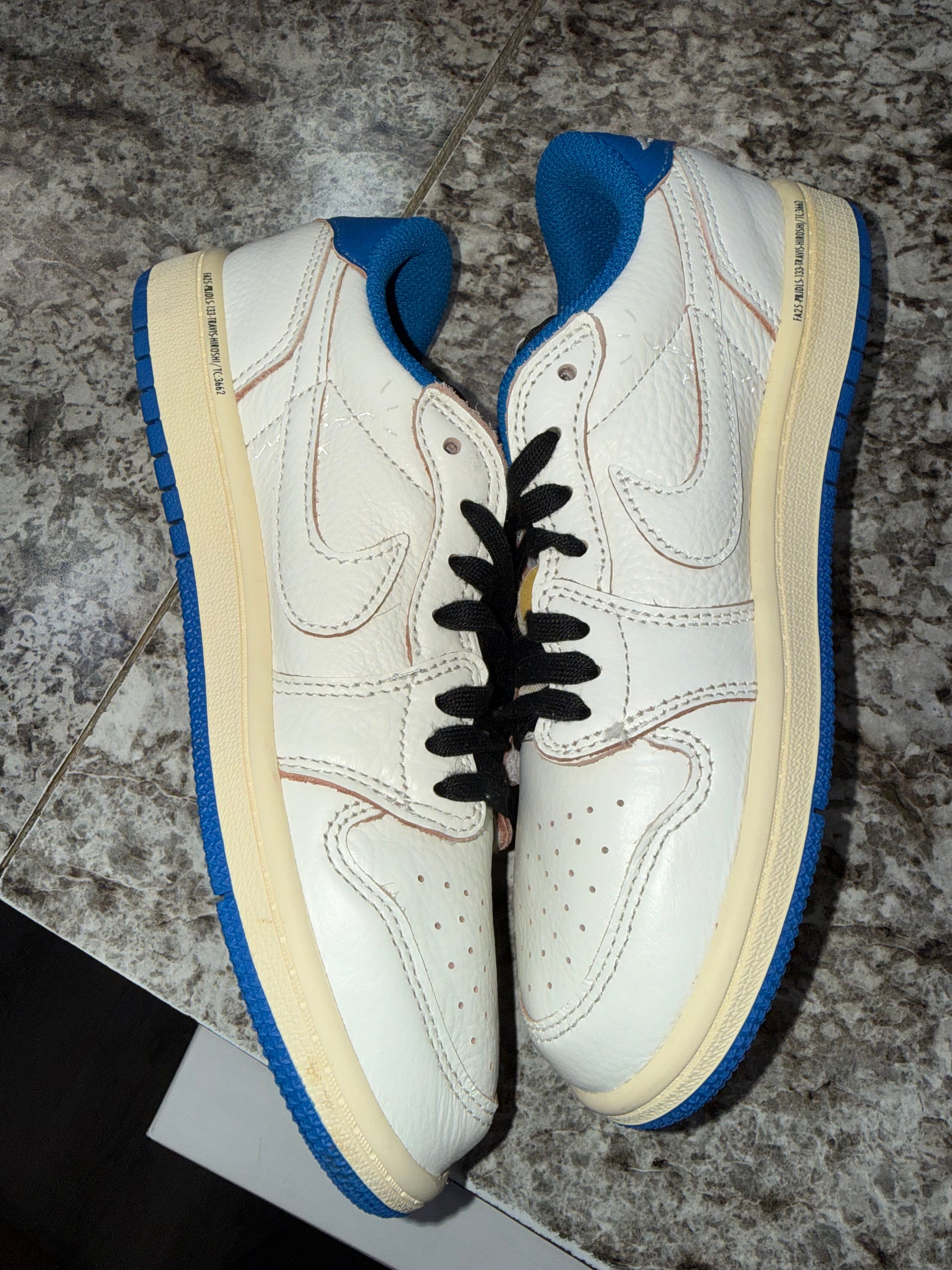 Jordan 1 Retro Low OG SP Fragment x Travis Scott Sail Military Blue (PS)