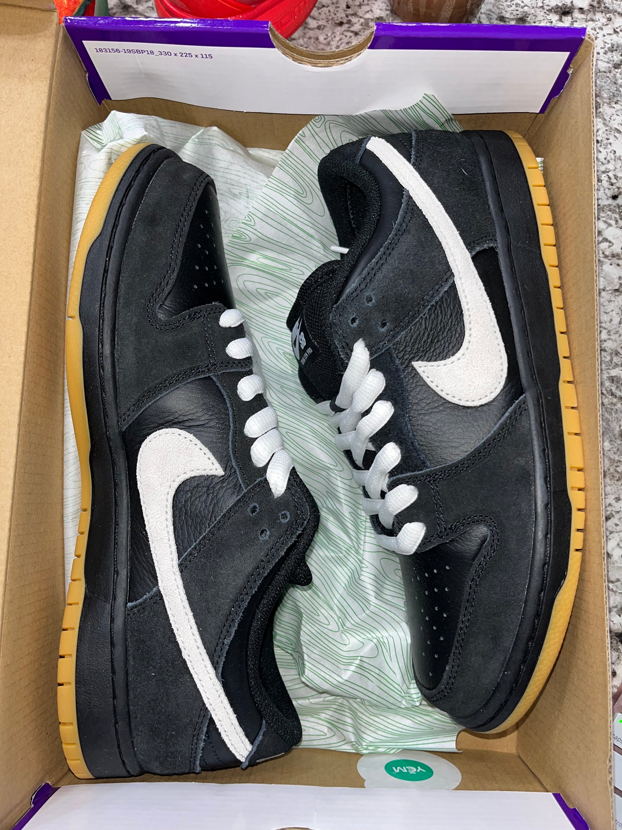 Nike Dunk Low Pro SB Black White Gum