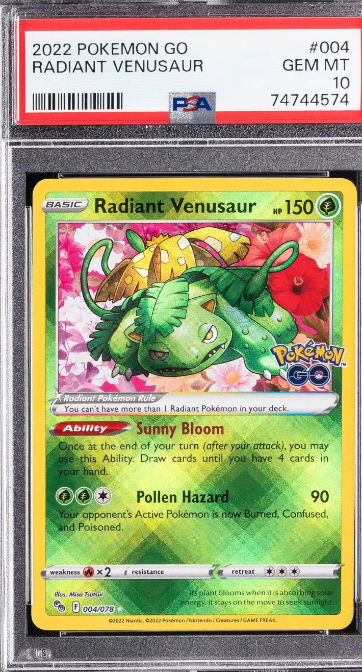 2022 POKEMON GO #004 RADIANT VENUSAUR PSA 10